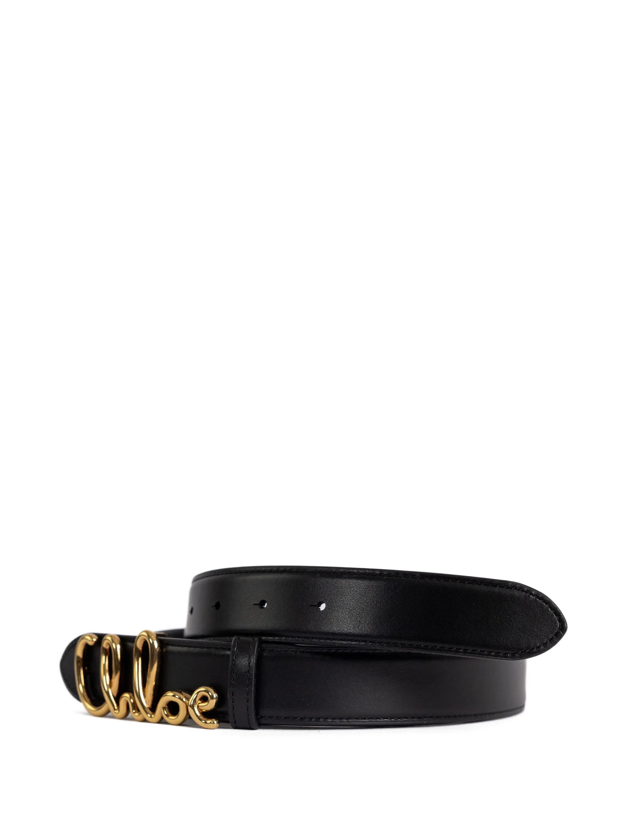 logo-buckle leather belt