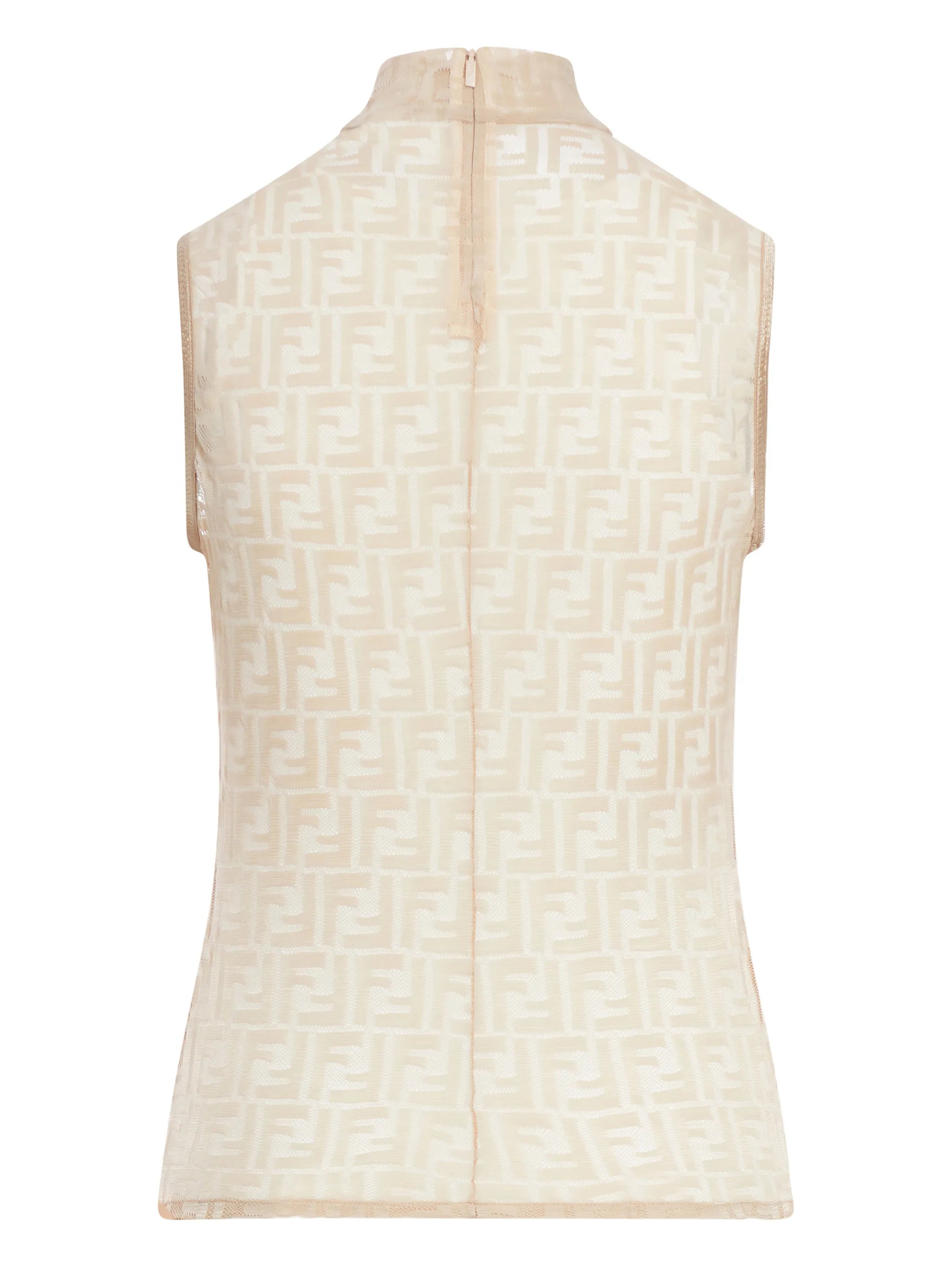 logo-pattern sleeveless top