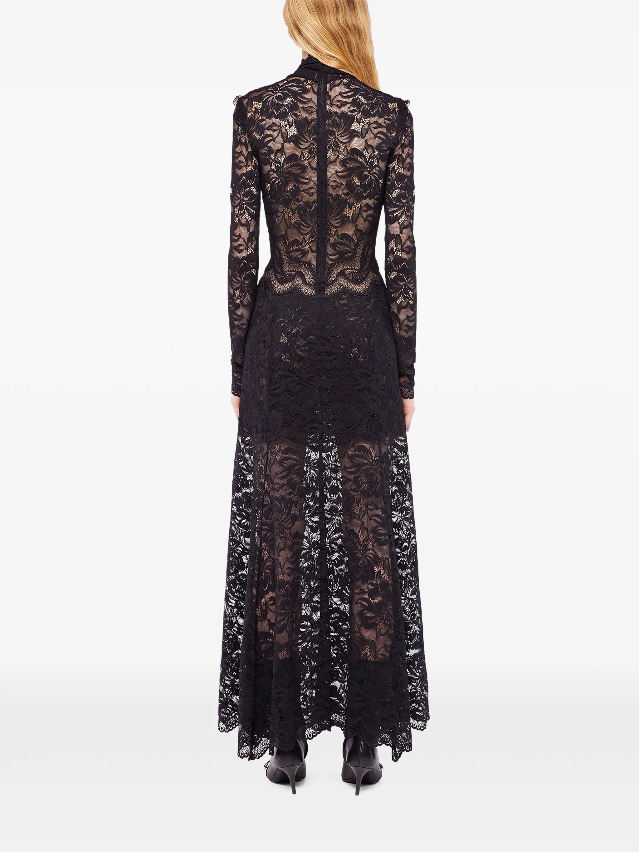 long-sleeves lace maxi dress