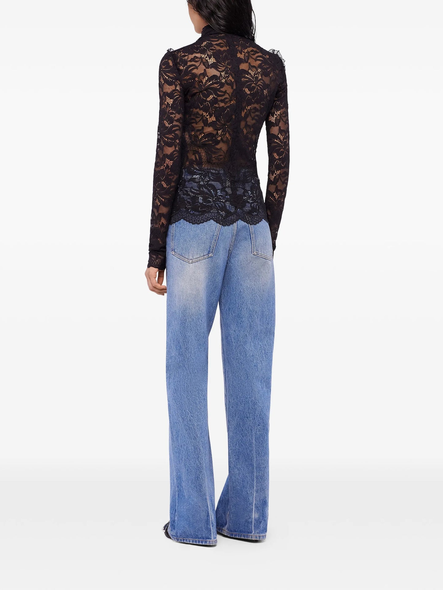 lace long-sleeve blouse