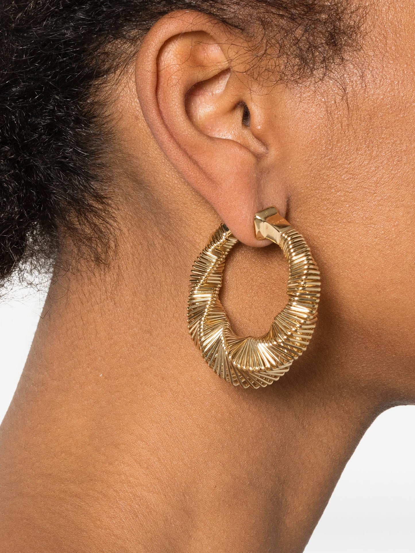 square spiral hoops earrings