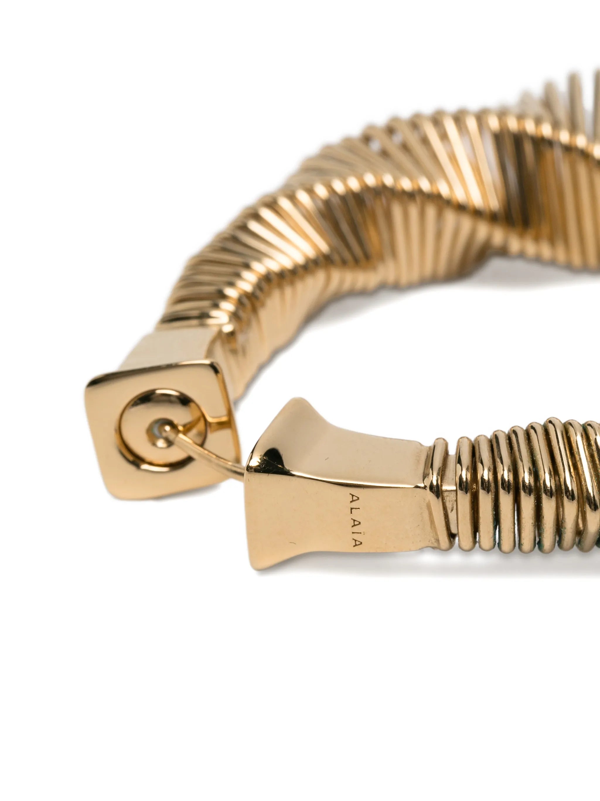 square spiral hoops earrings
