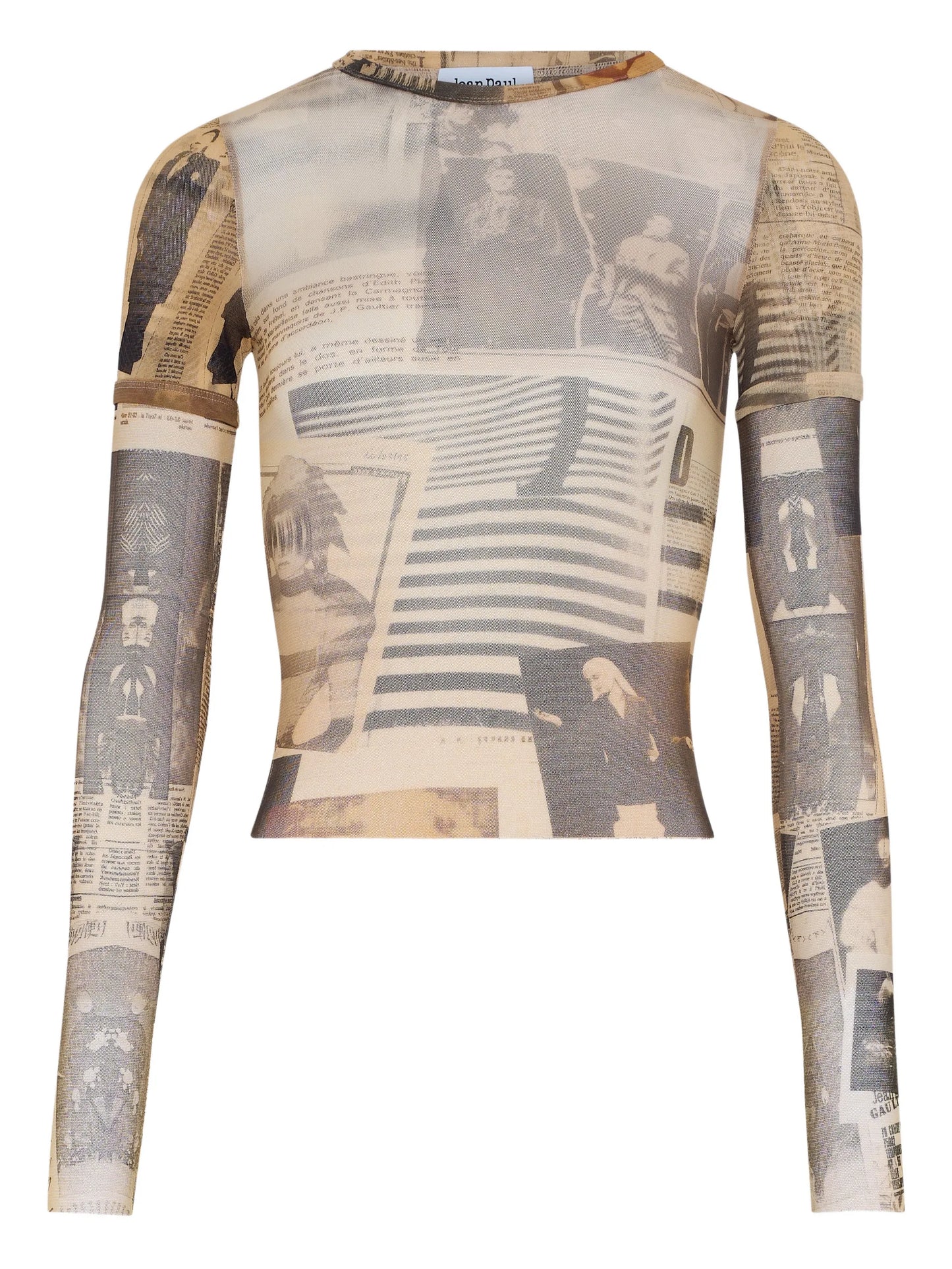 double-sleeves journal-print top