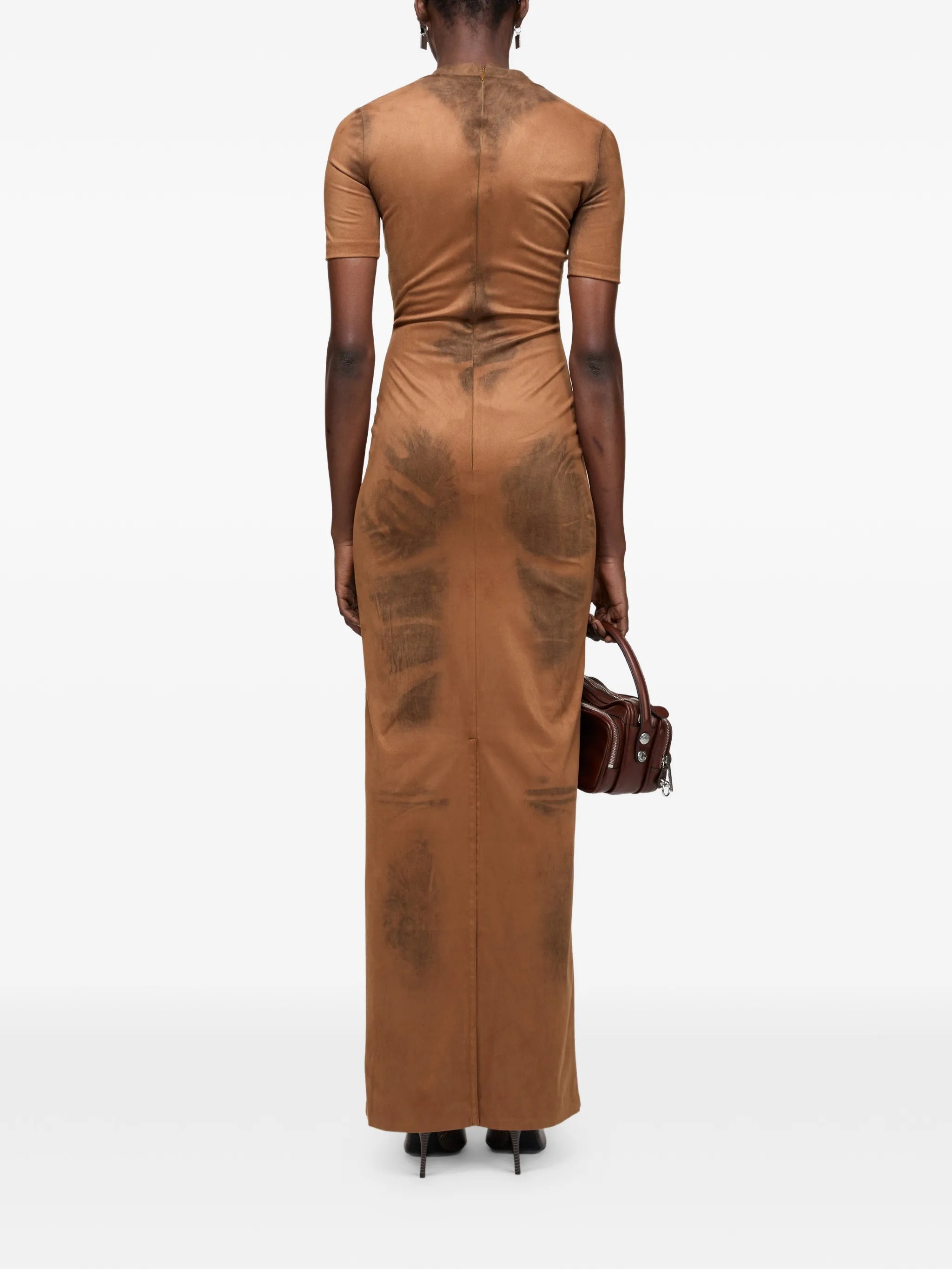 short-sleeve print maxi dress