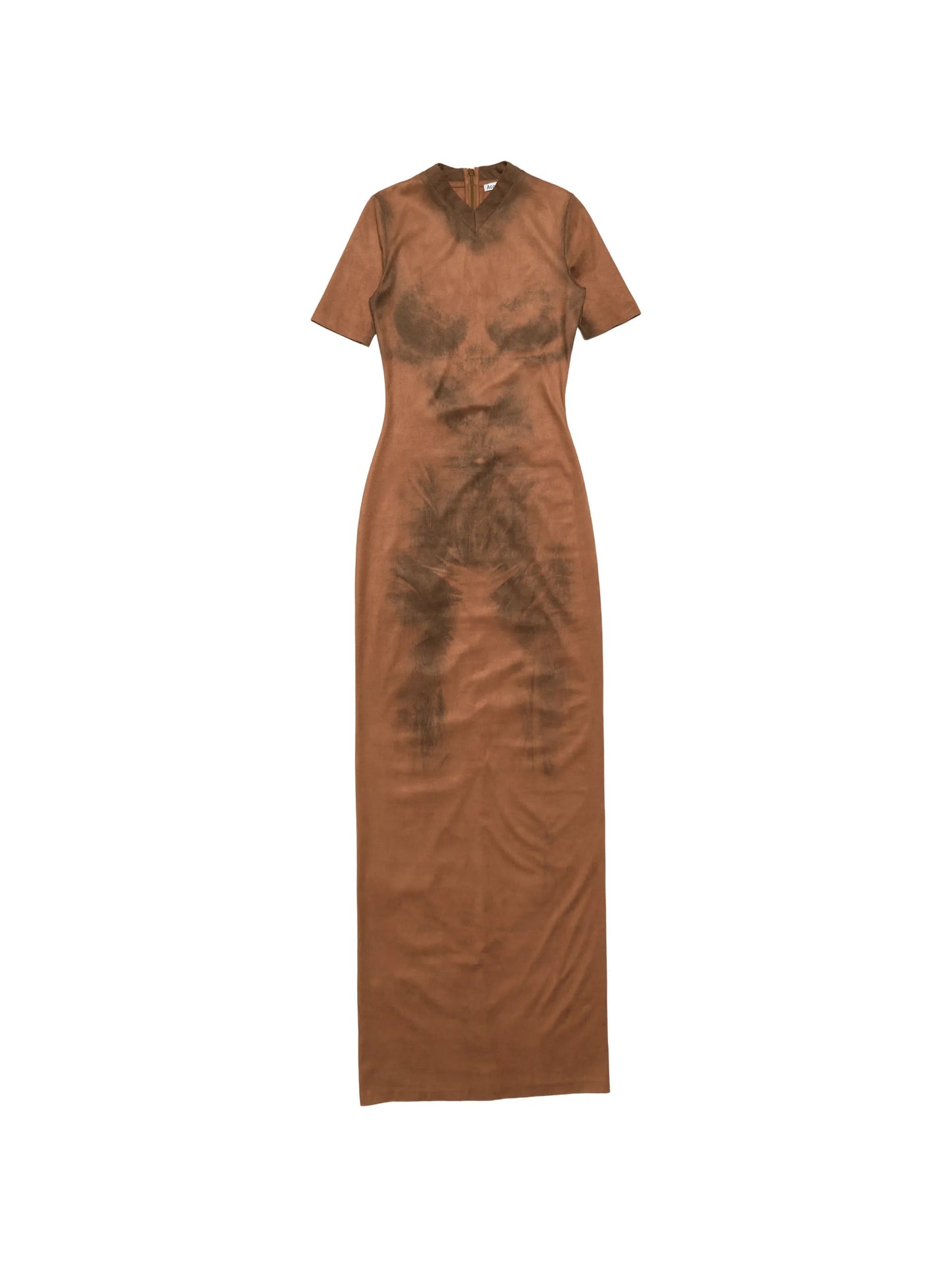trompe-l’œil suede dress