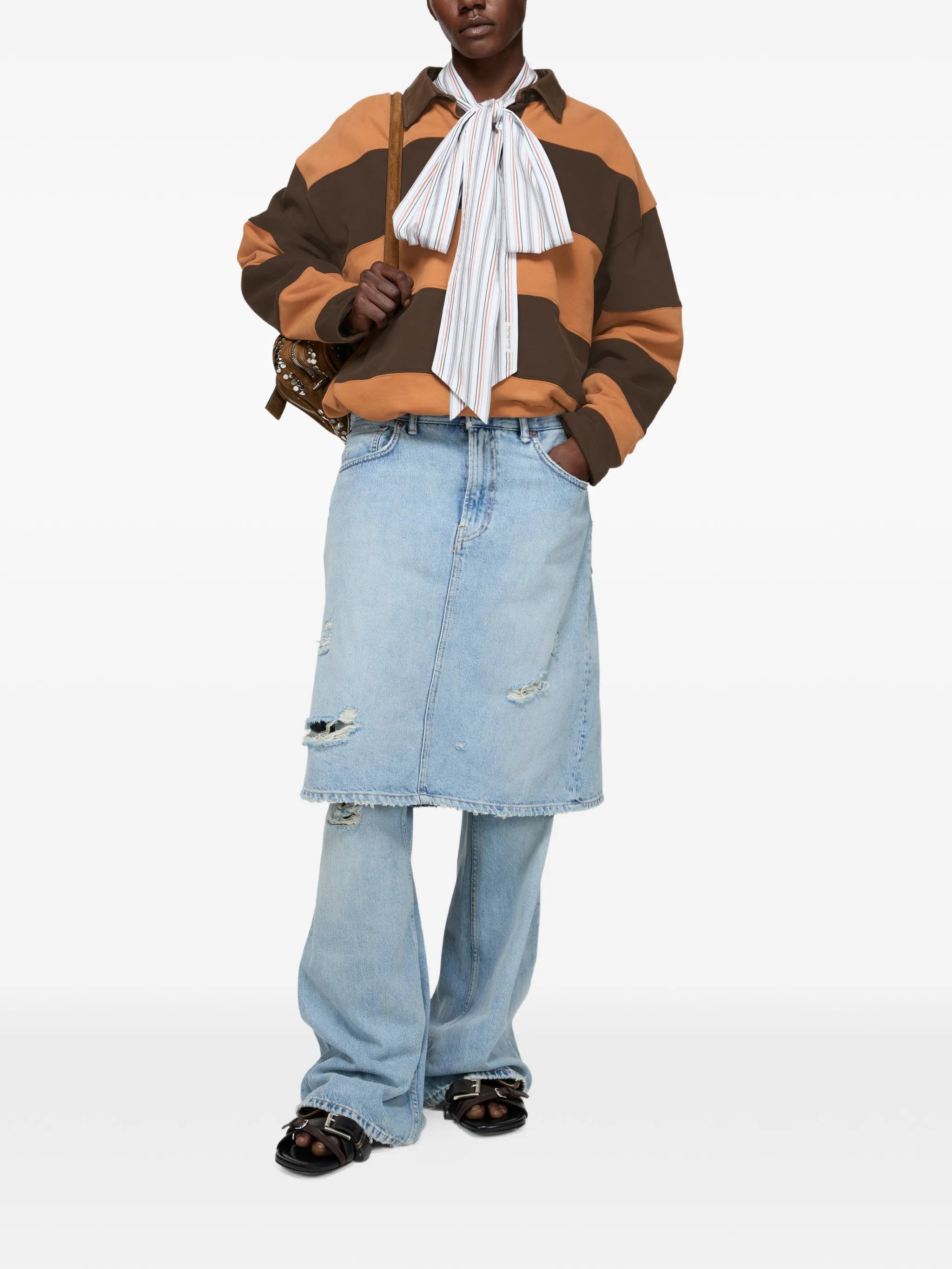 layered jeans