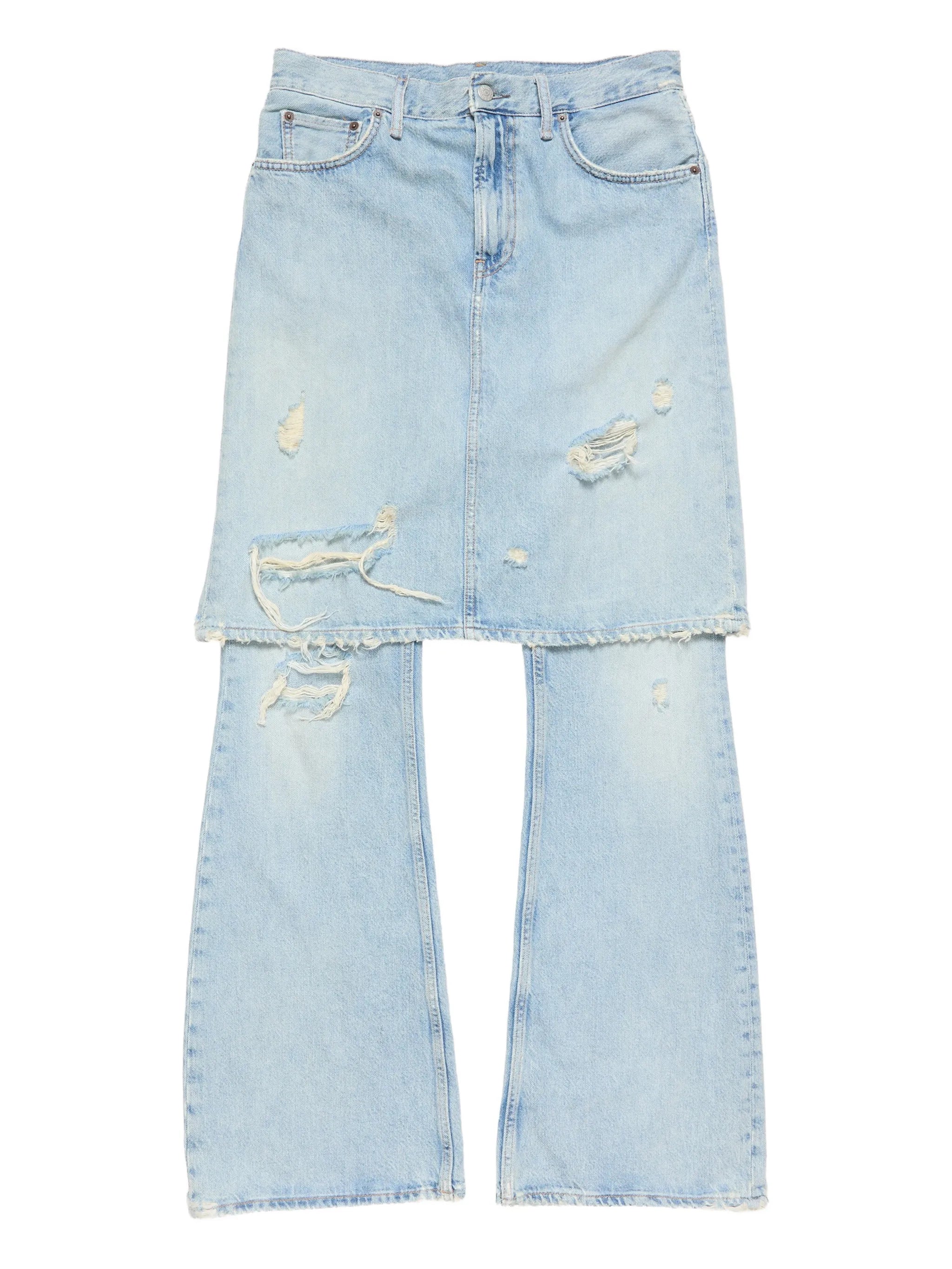 layered jeans