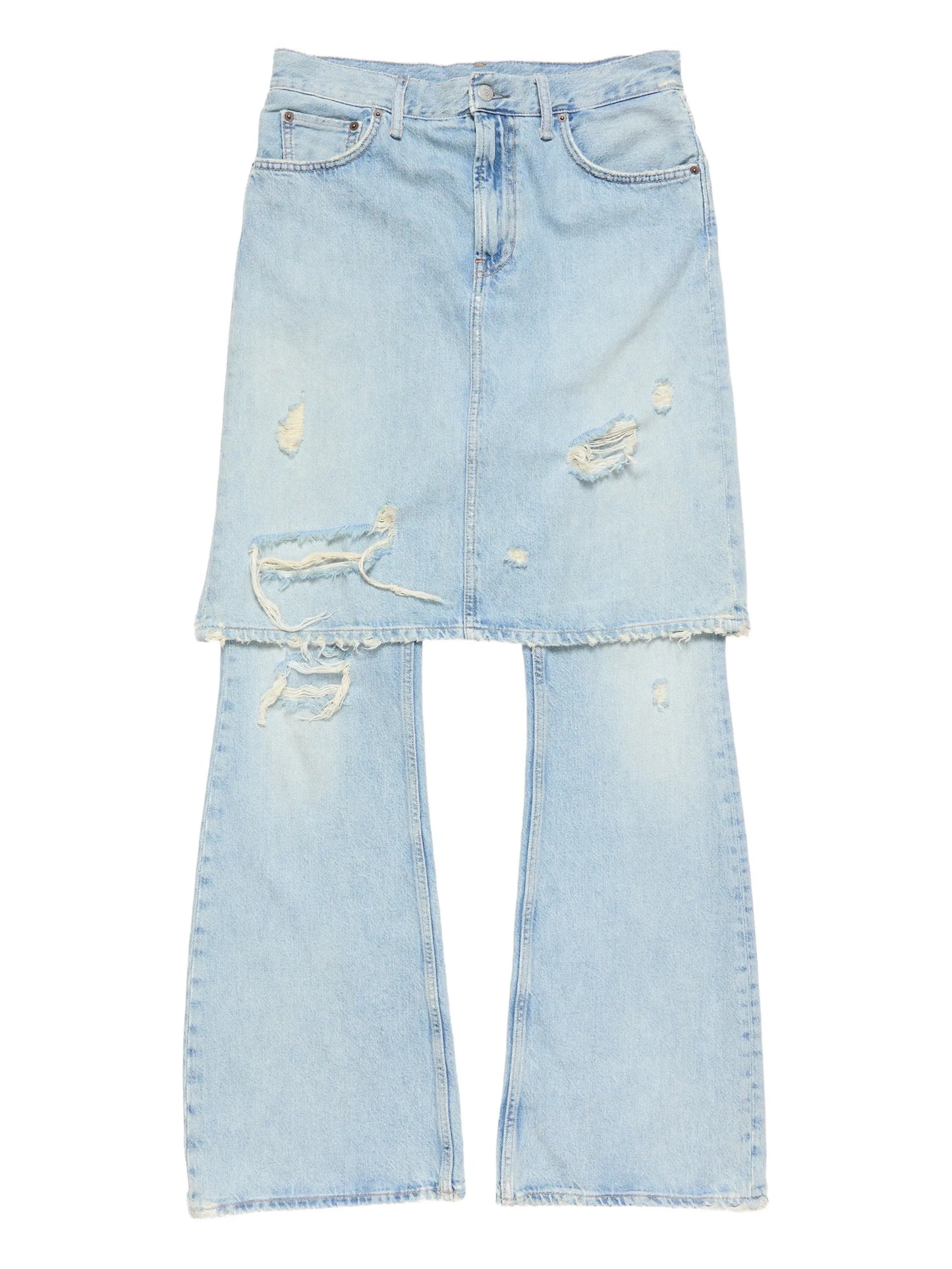 distressed panelled jeans