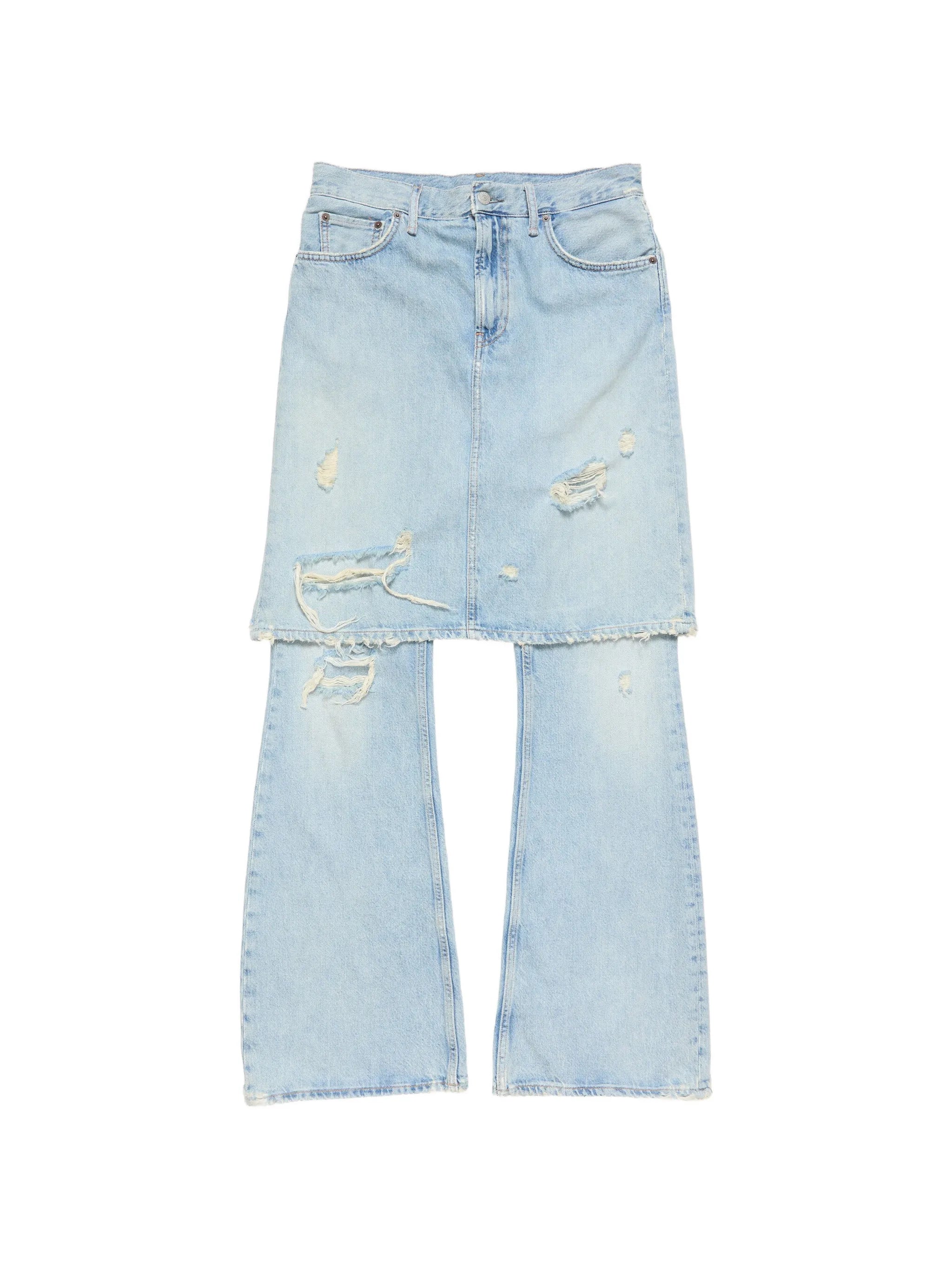 layered jeans