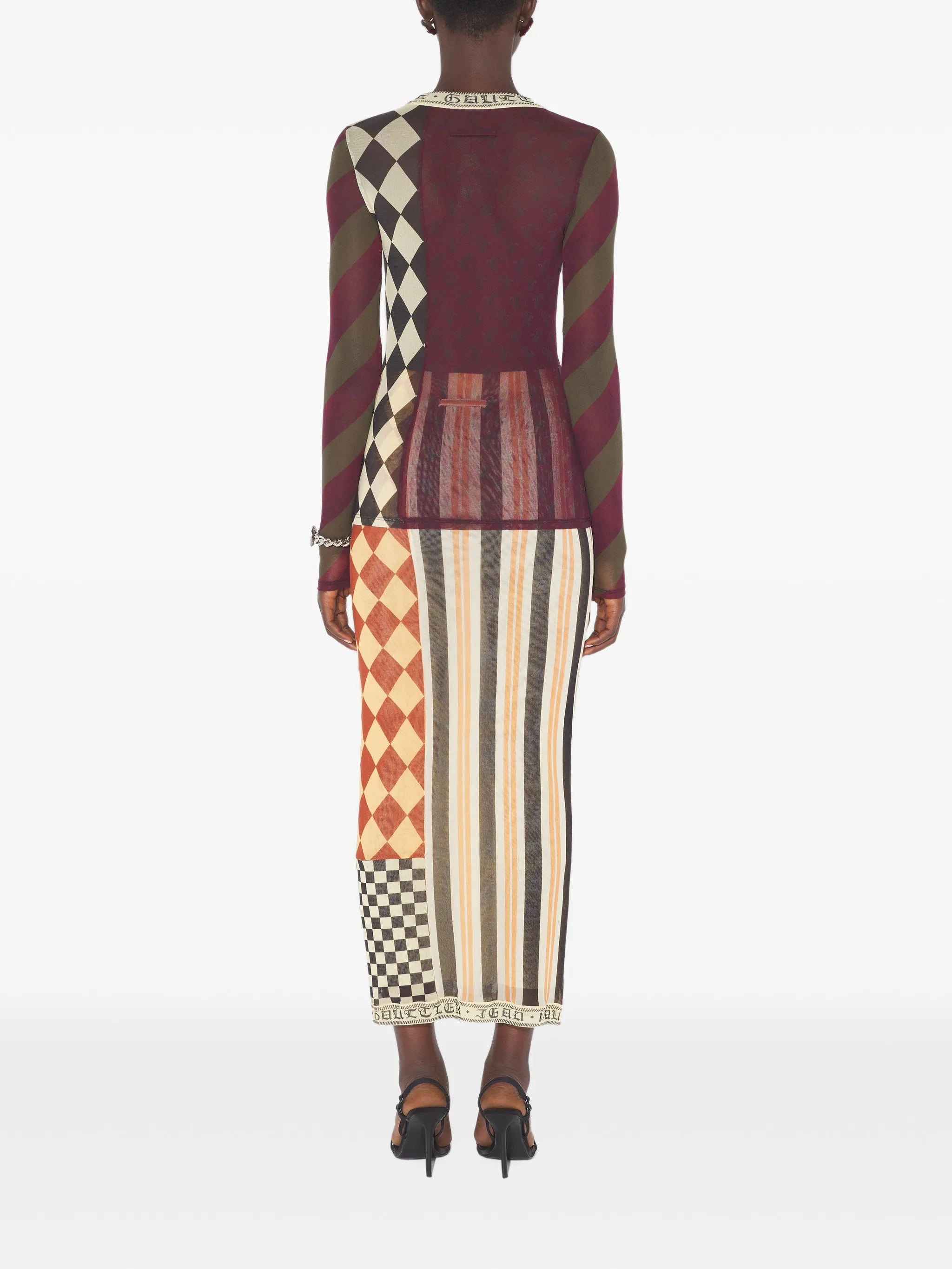 patchwork long-sleeves Top