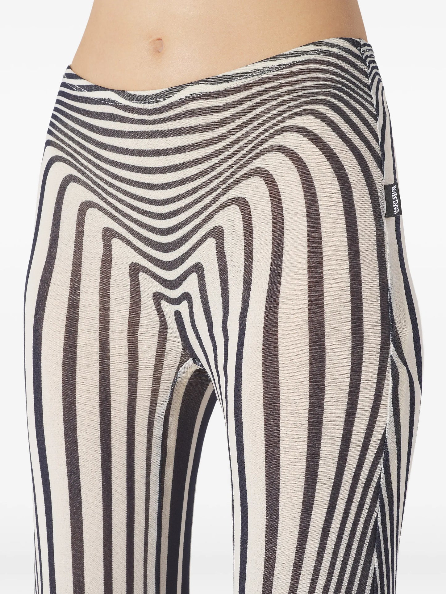 elasticated morphing-stripes trousers