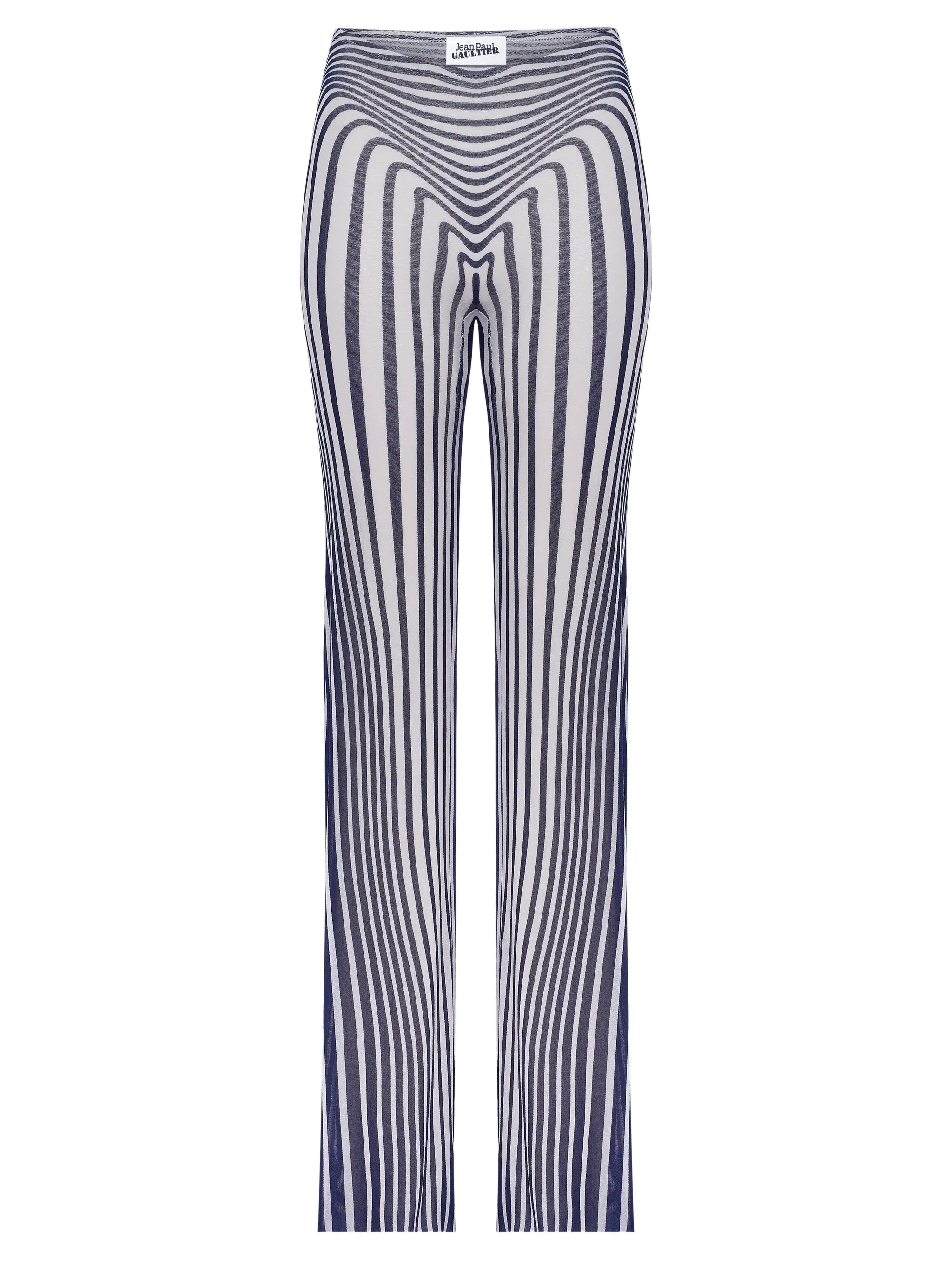elasticated morphing-stripes trousers