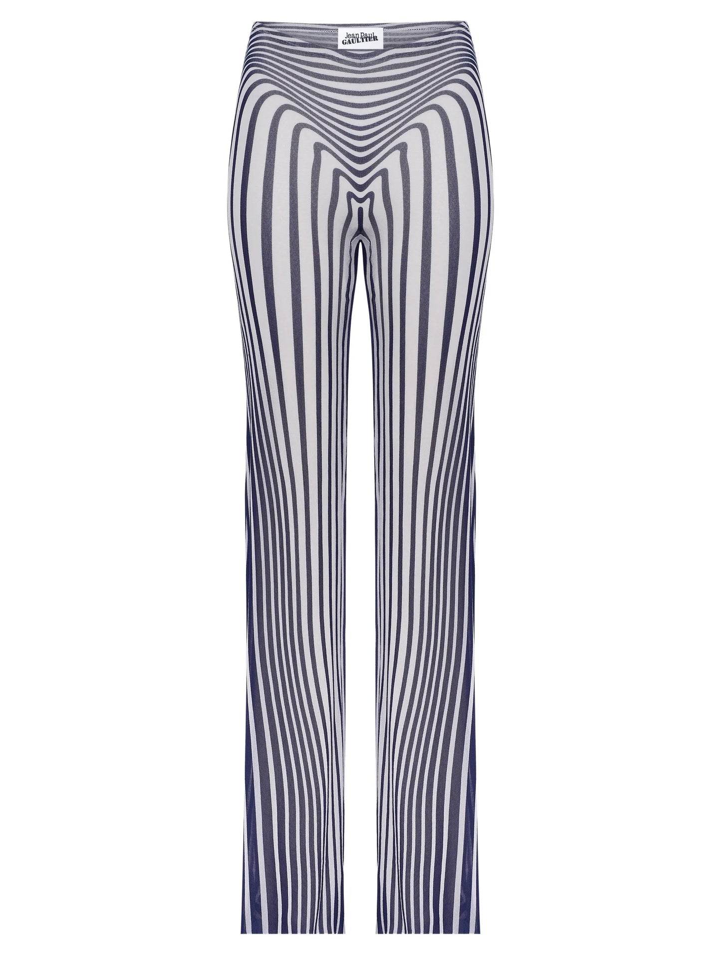 elasticated morphing-stripes trousers