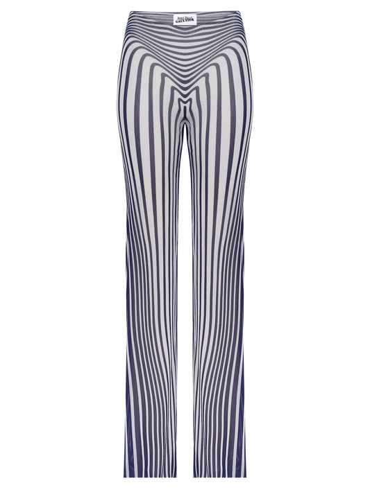 elasticated morphing-stripes trousers