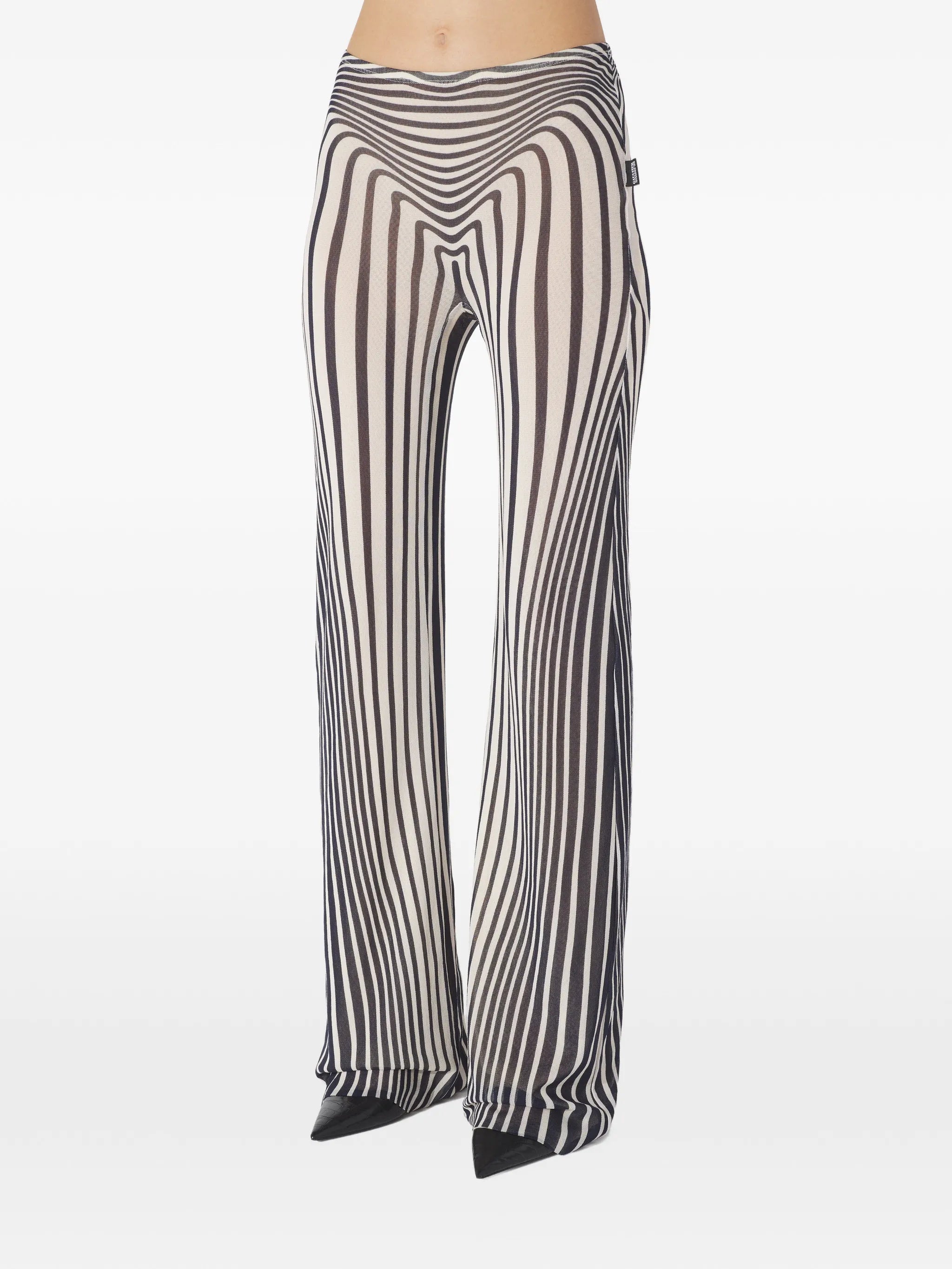 elasticated morphing-stripes trousers