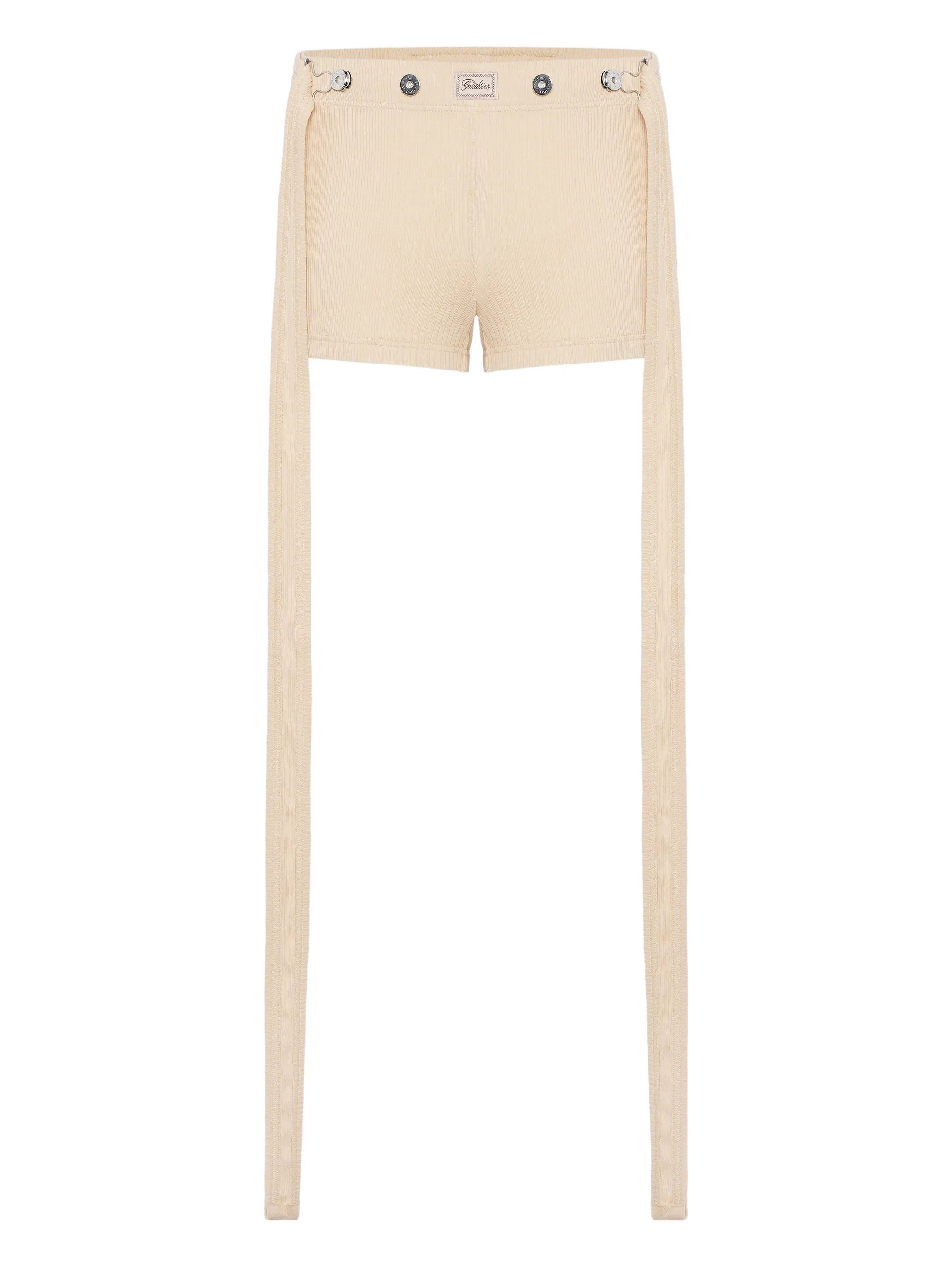 ribbed patch-detail shorts