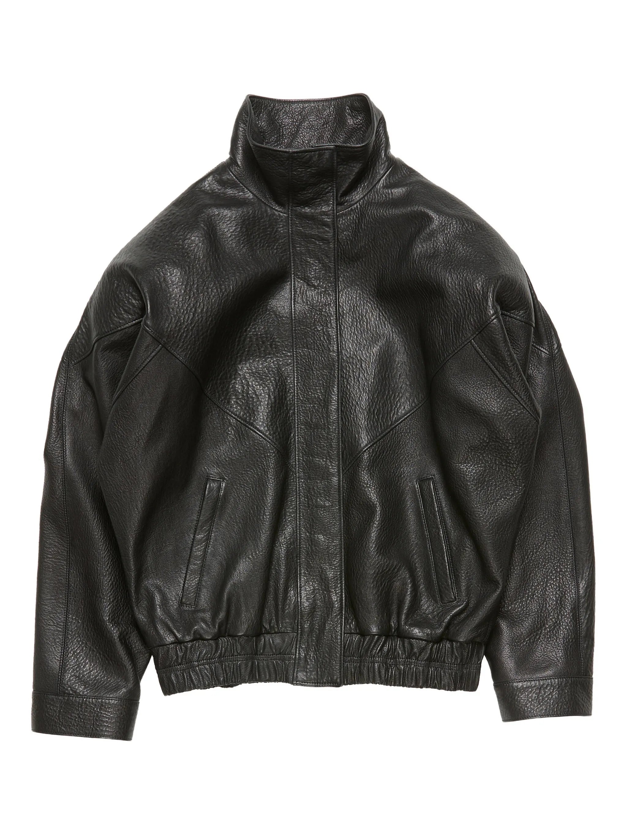 stand collar leather jacket