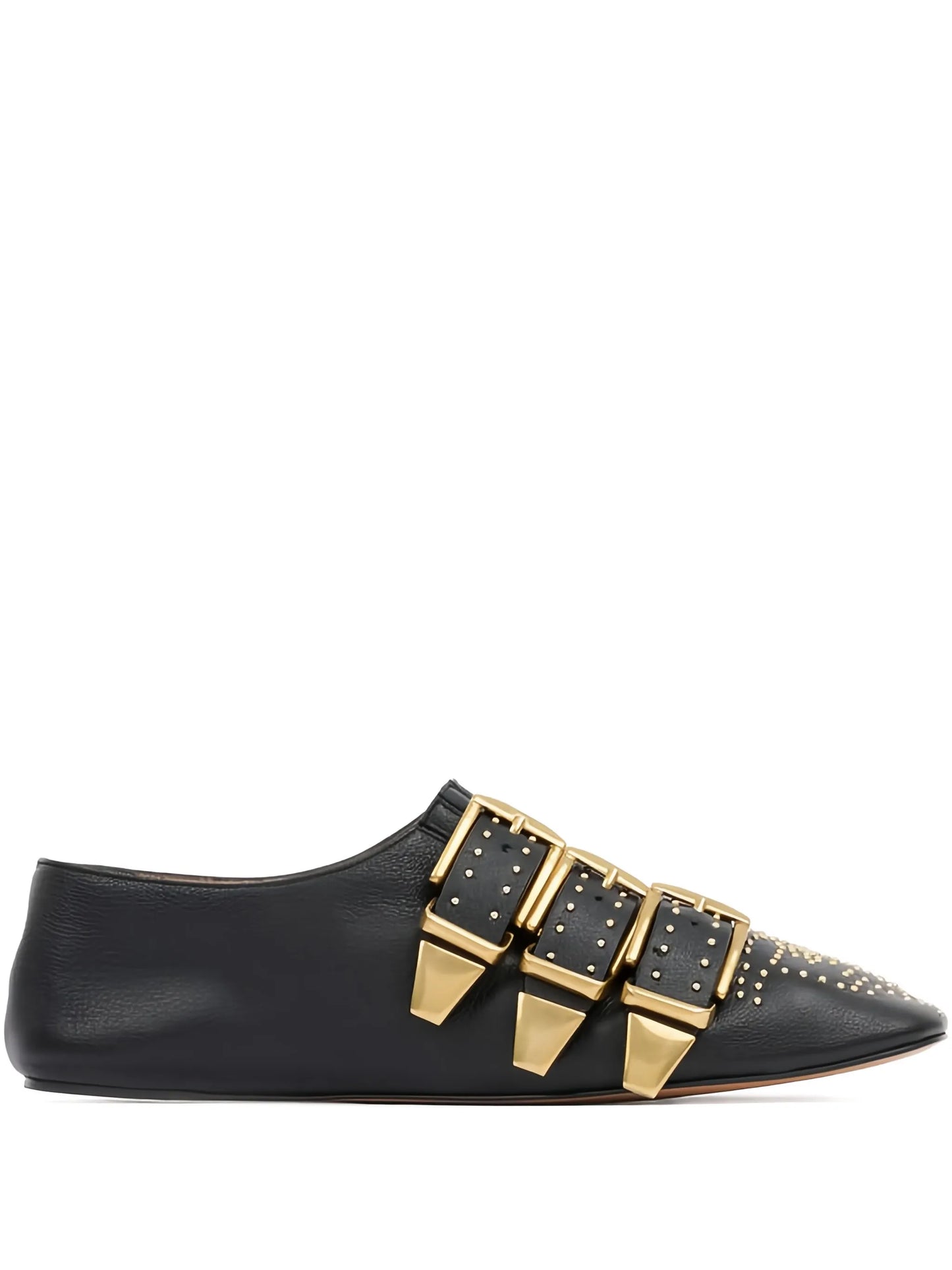 Susanna buckle-details studded flat pumps