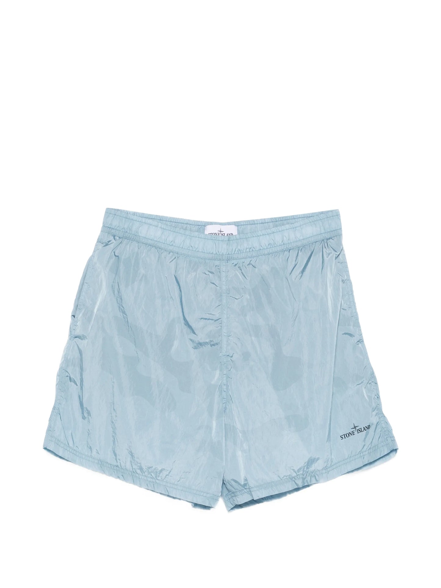 B100002 water reactive faded camo shiny nylon shorts