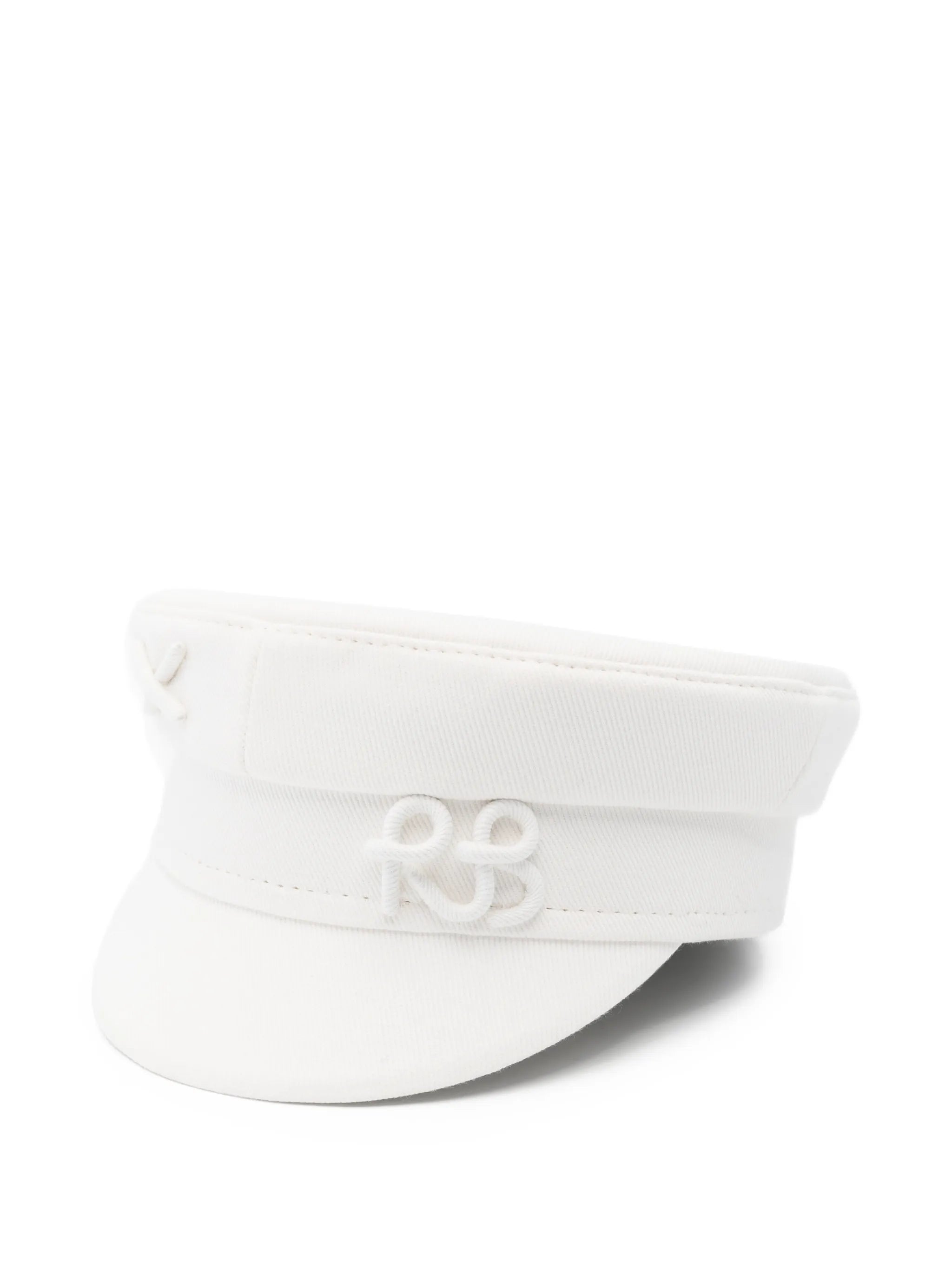 monogram-embellished baker boy cap