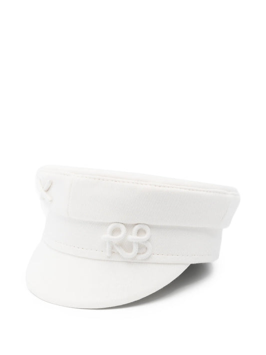 monogram-embellished baker boy cap