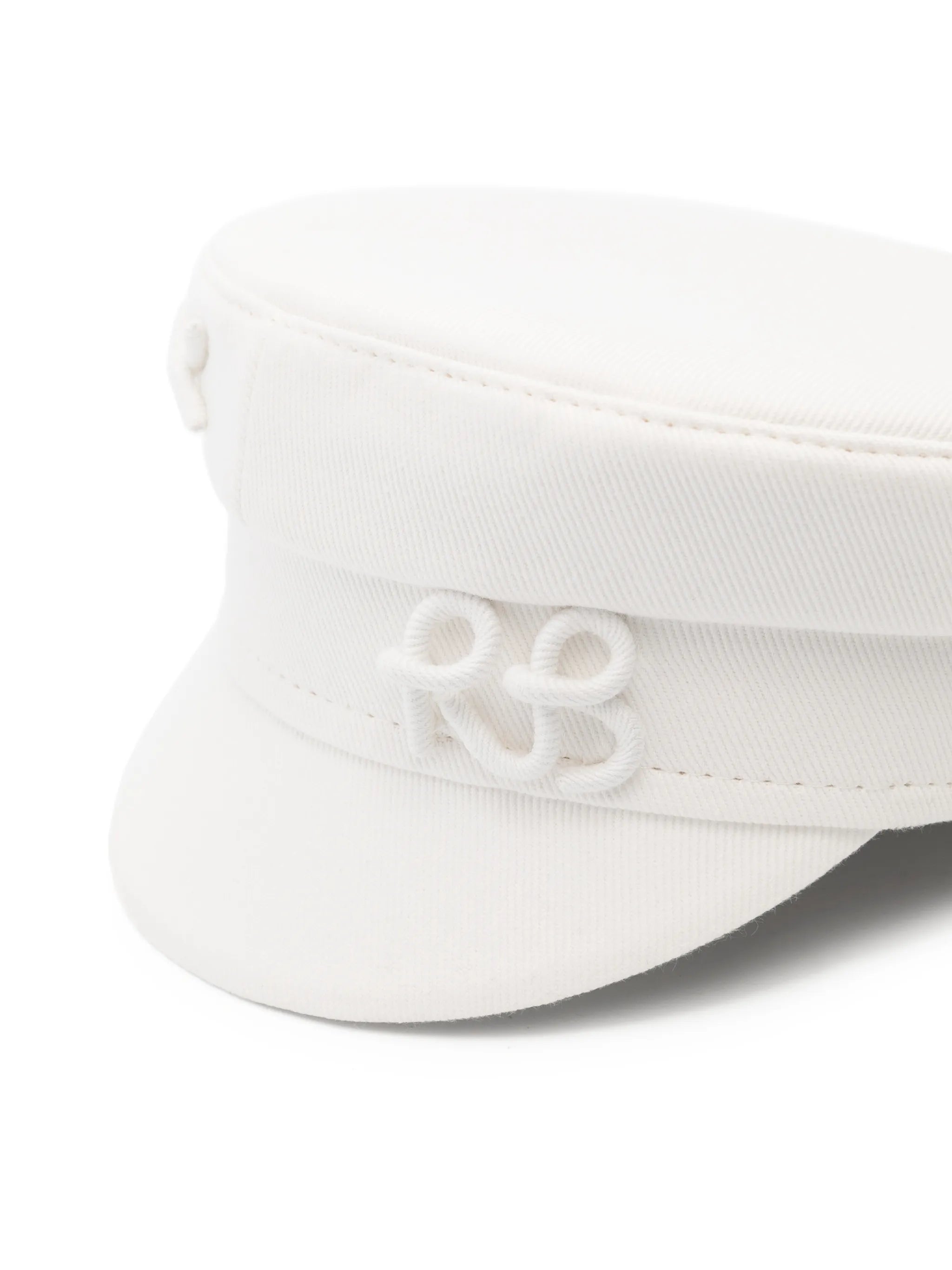 monogram-embellished baker boy cap