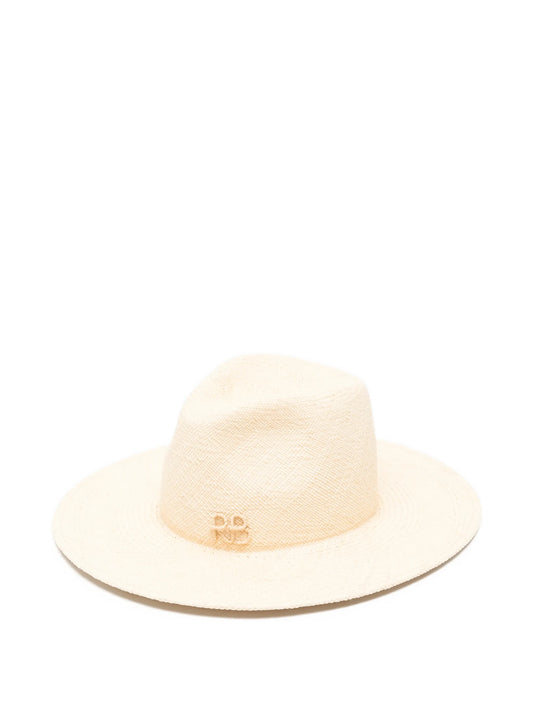 pearl-chain straw fedora hat