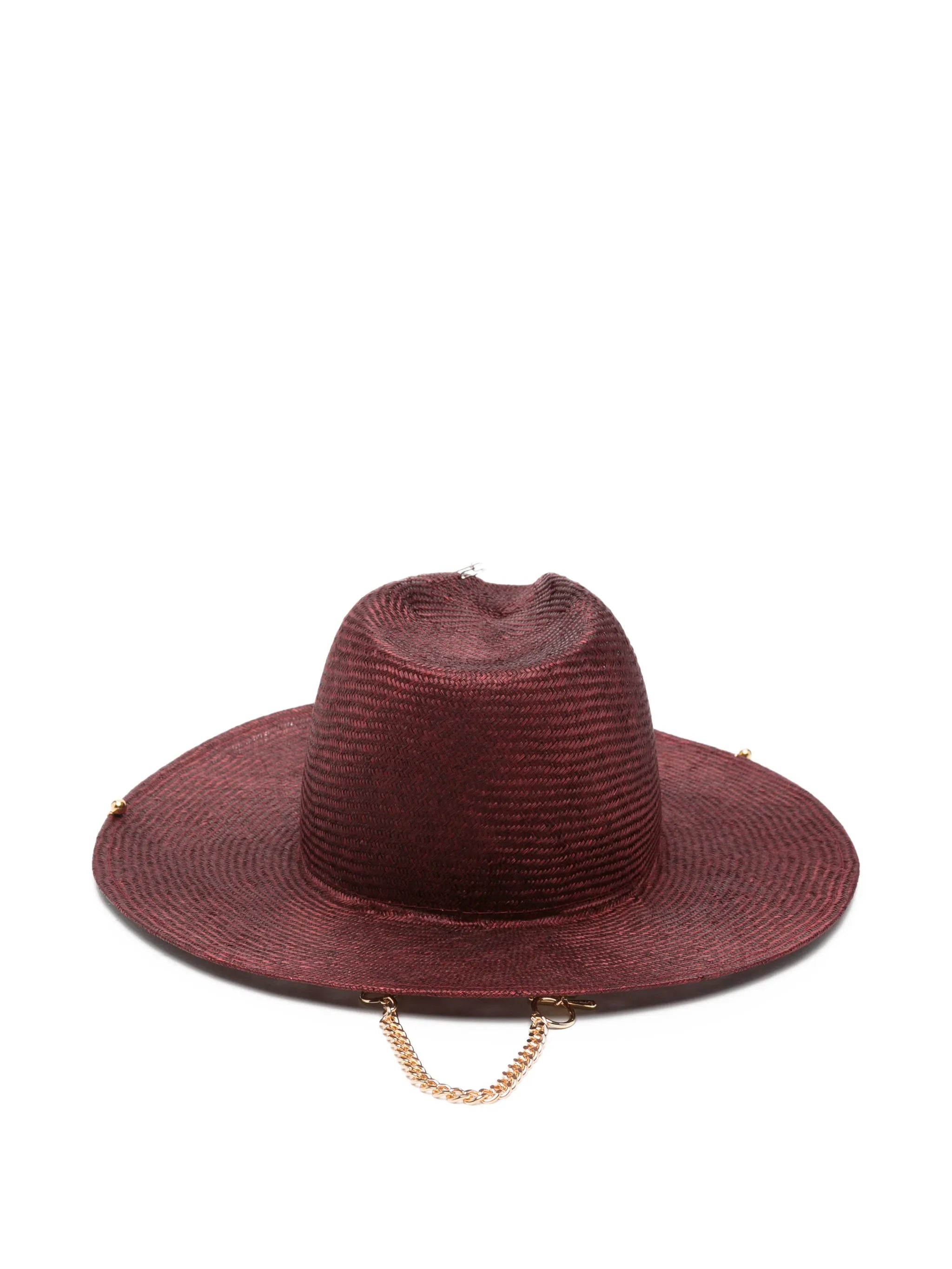 chain-strap fedora hat