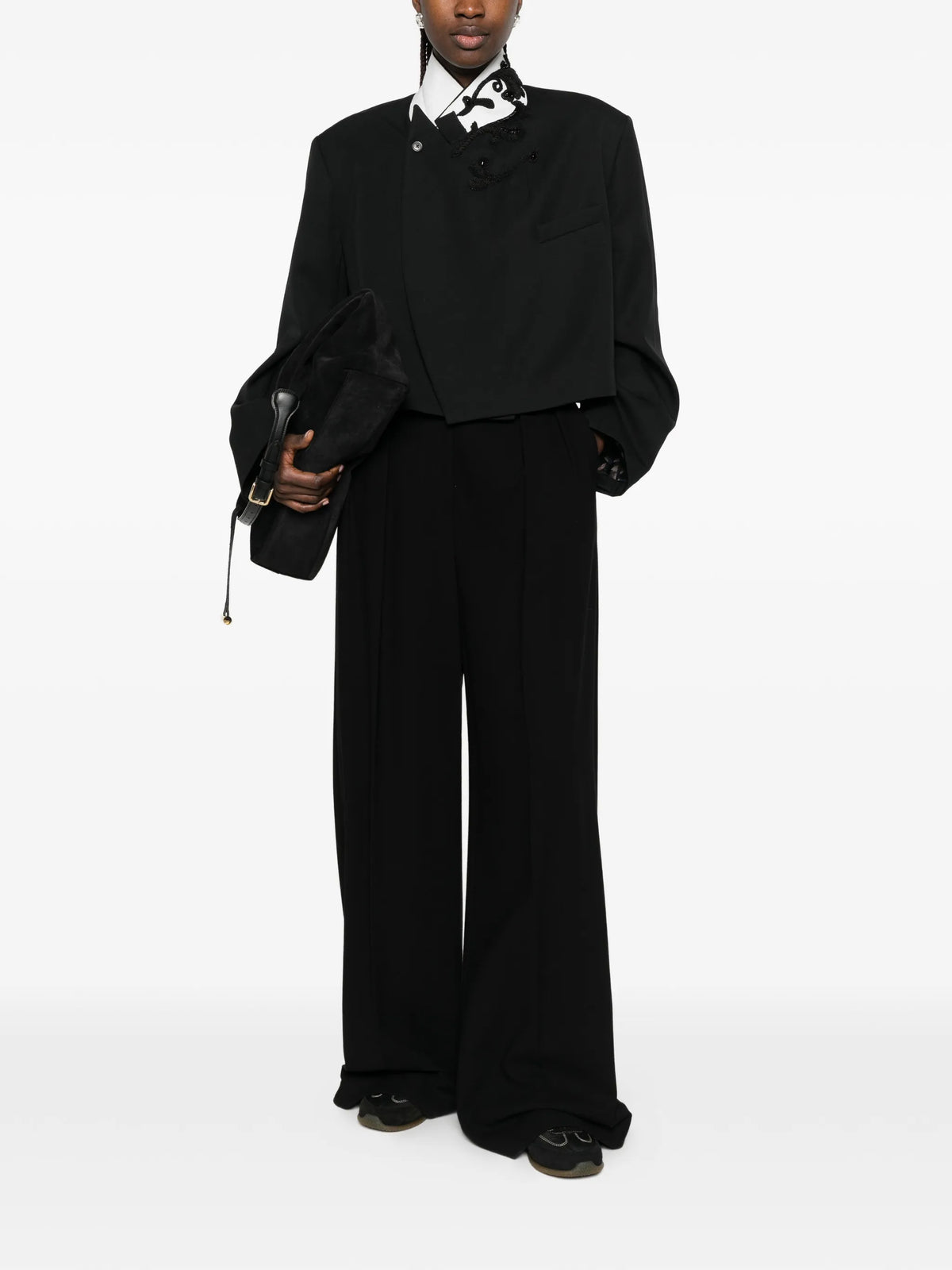 cropped embroidered blazer