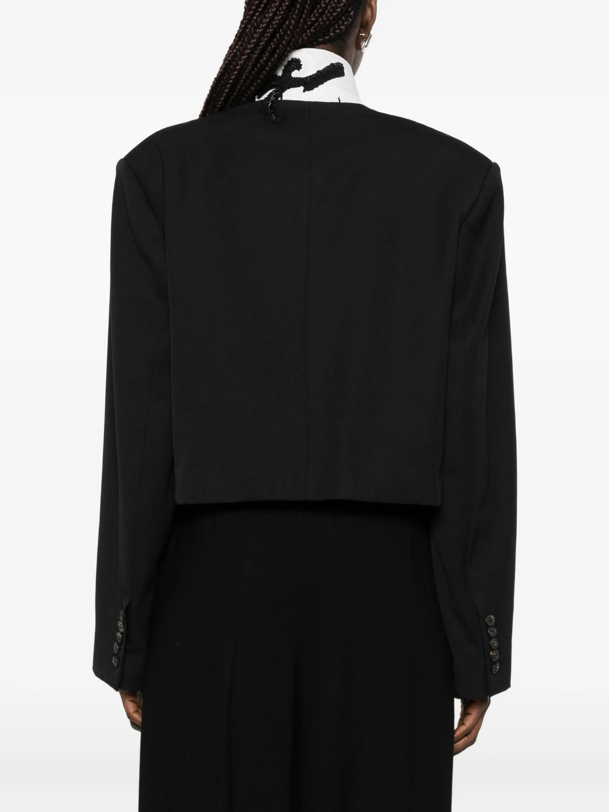 cropped embroidered blazer