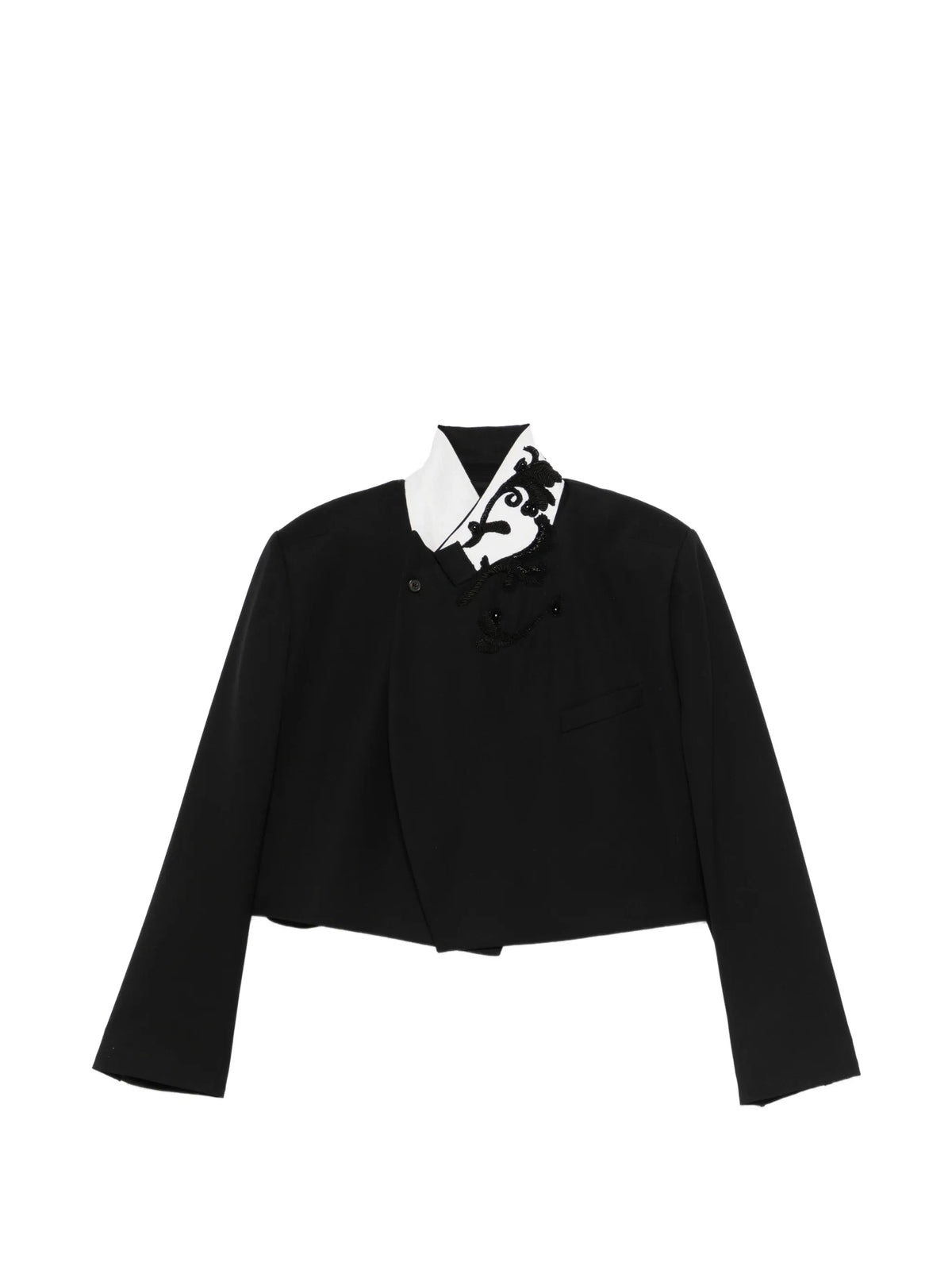 cropped embroidered blazer