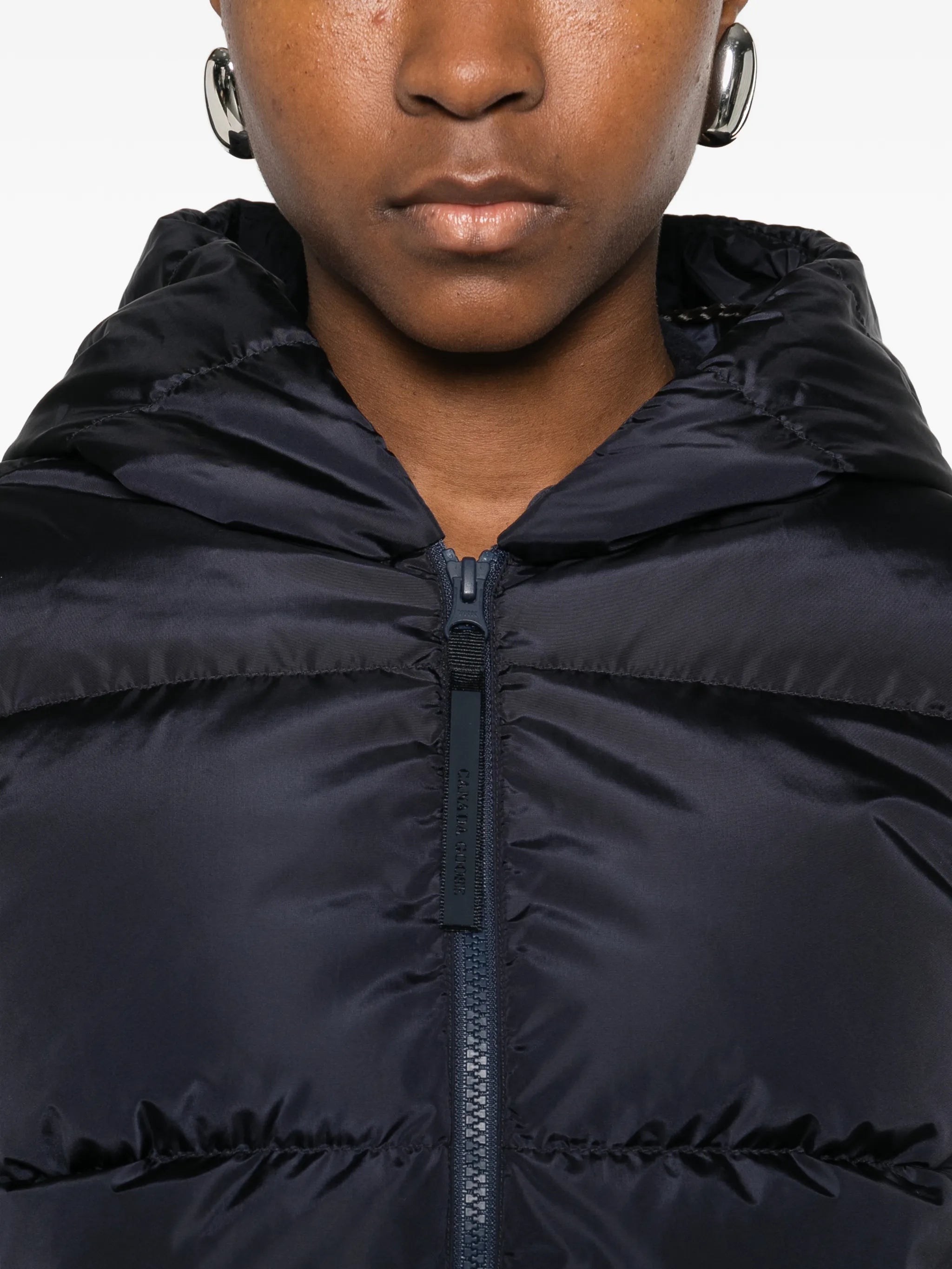 hybridge wide quilt hooded jacket