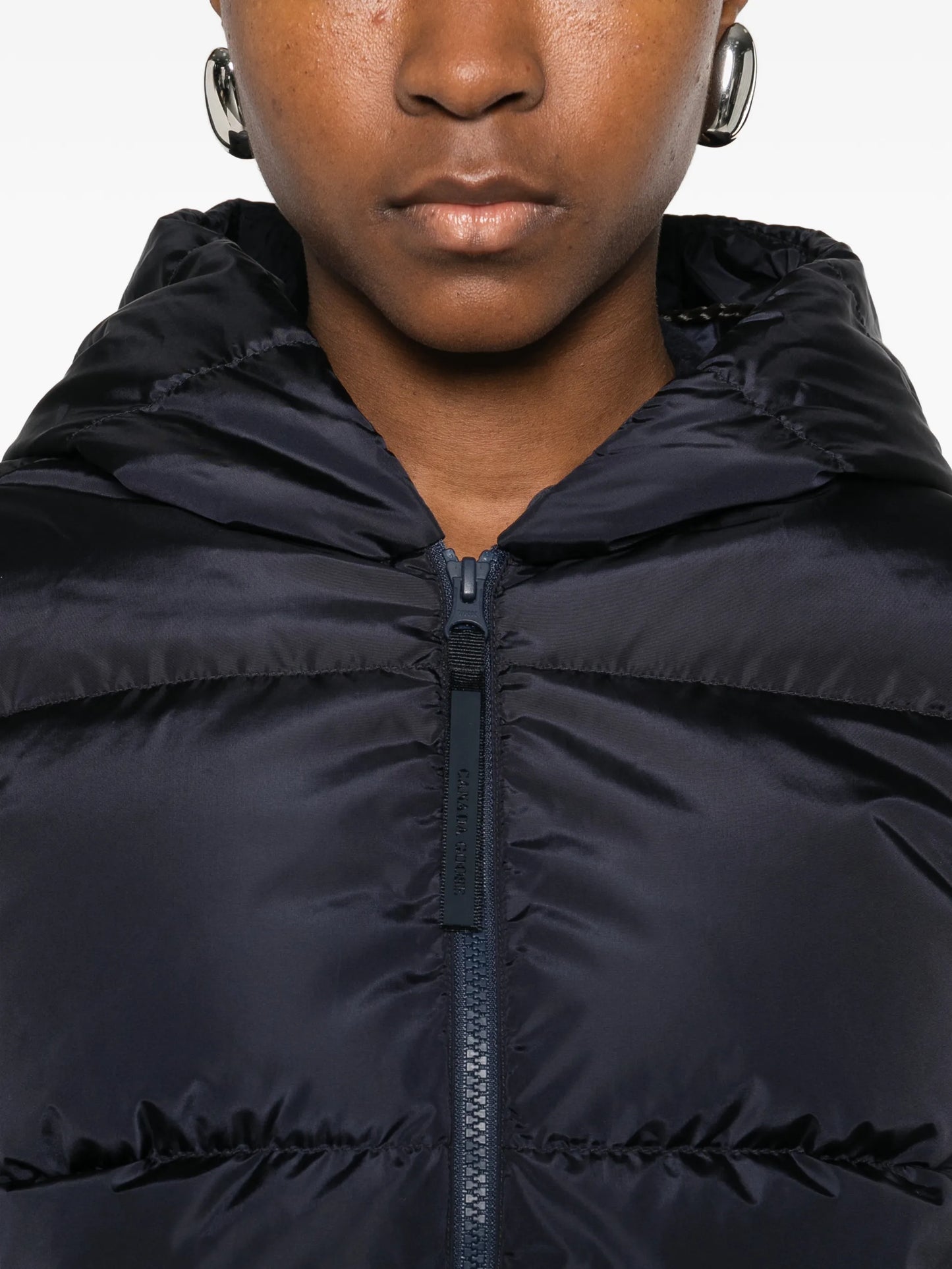 hybridge wide quilt hooded jacket
