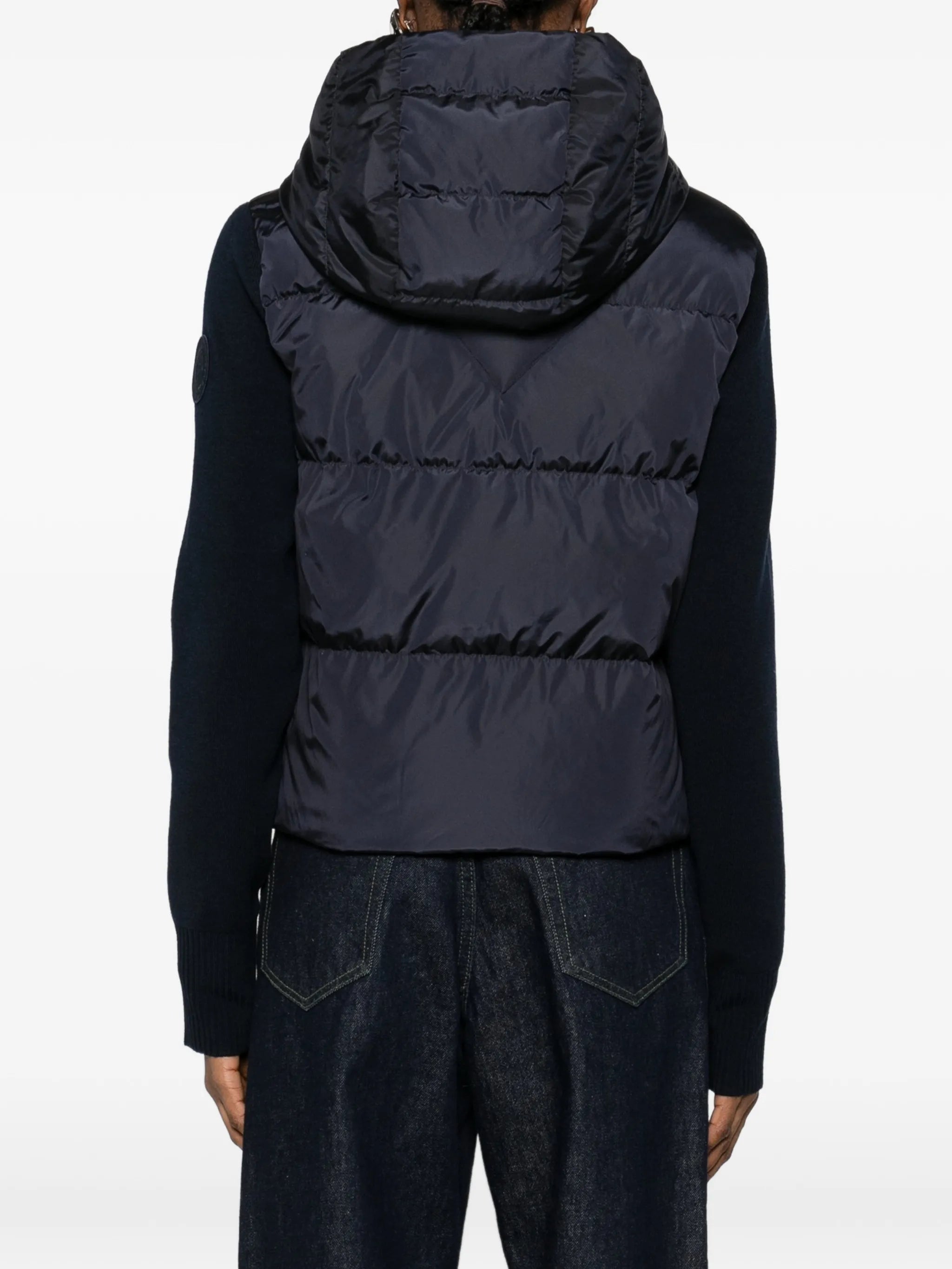hybridge wide quilt hooded jacket