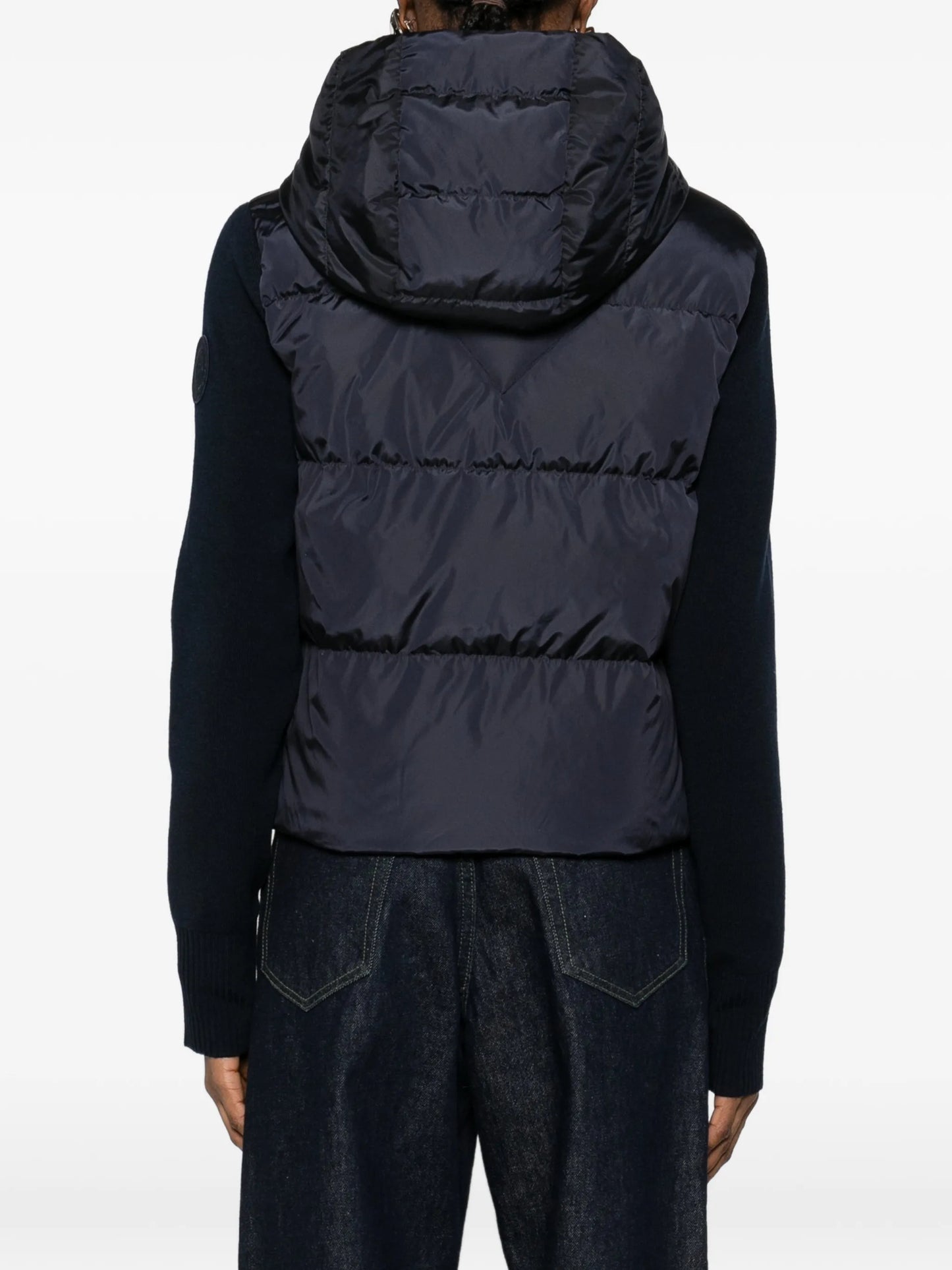 hybridge wide quilt hooded jacket