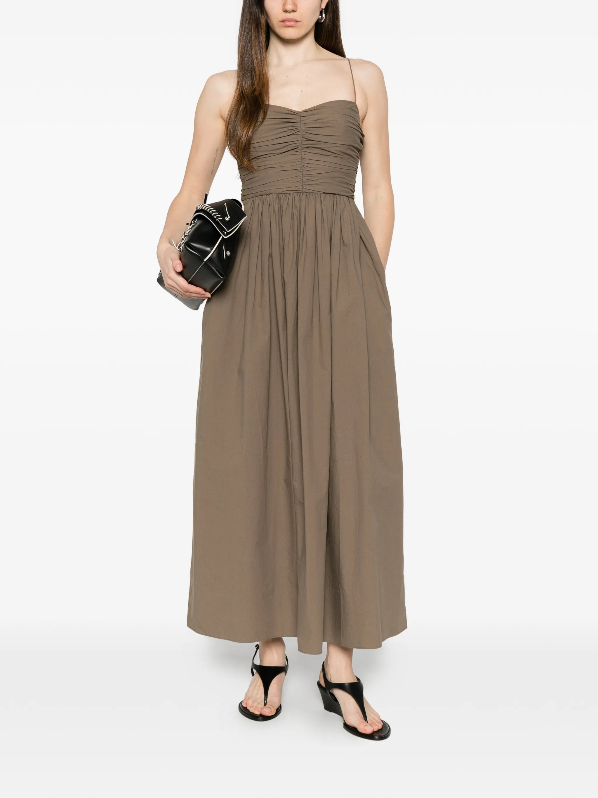 gathered bodice dress