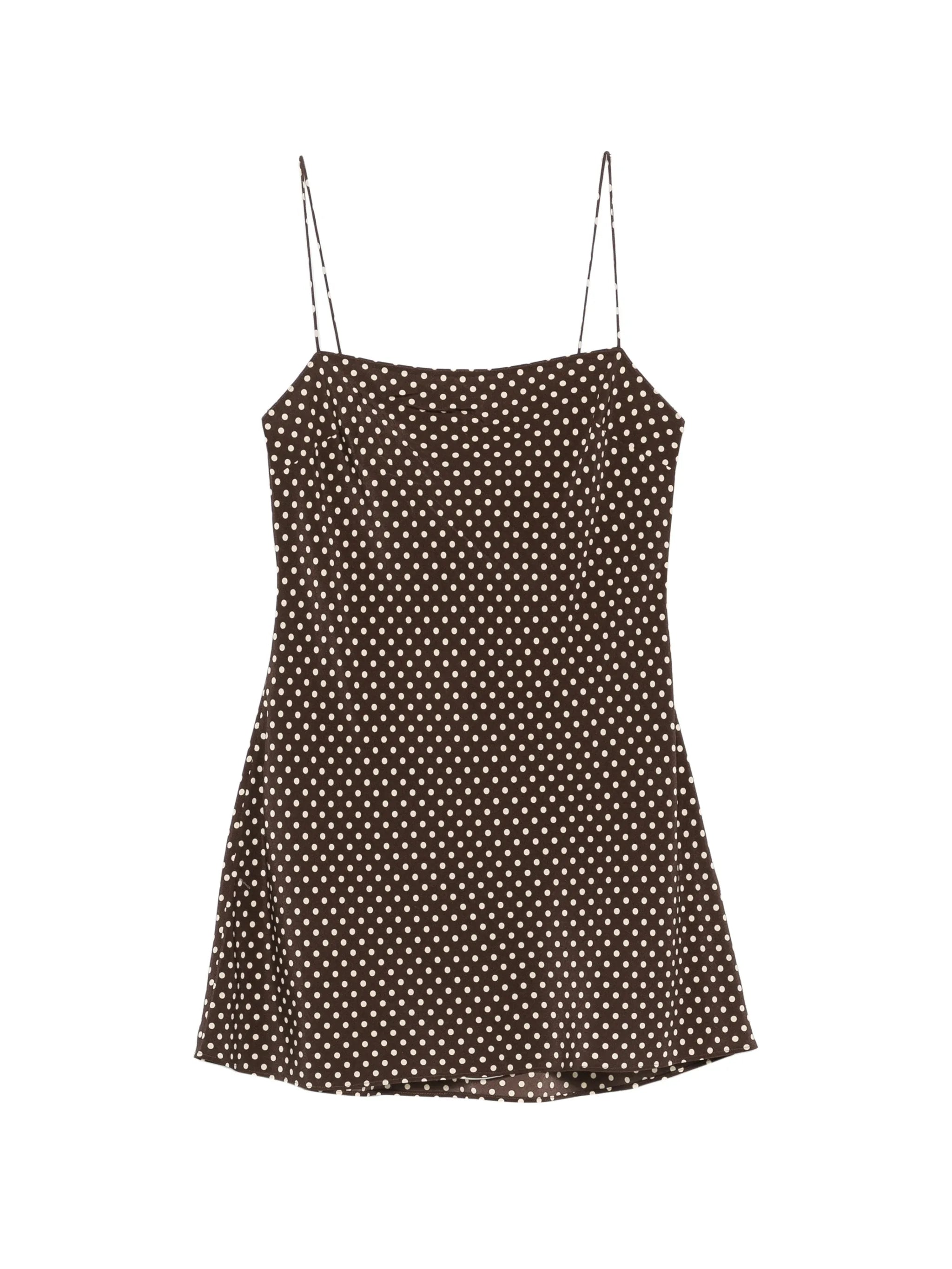 polka-dot square-neck dress