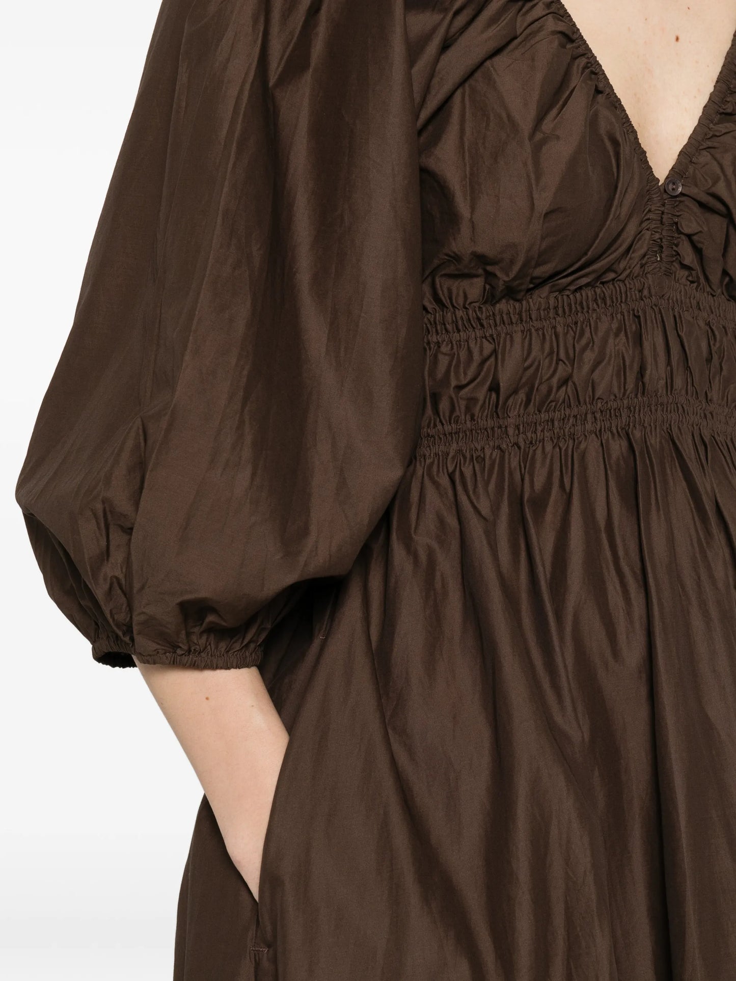 Shirred Plunge dress