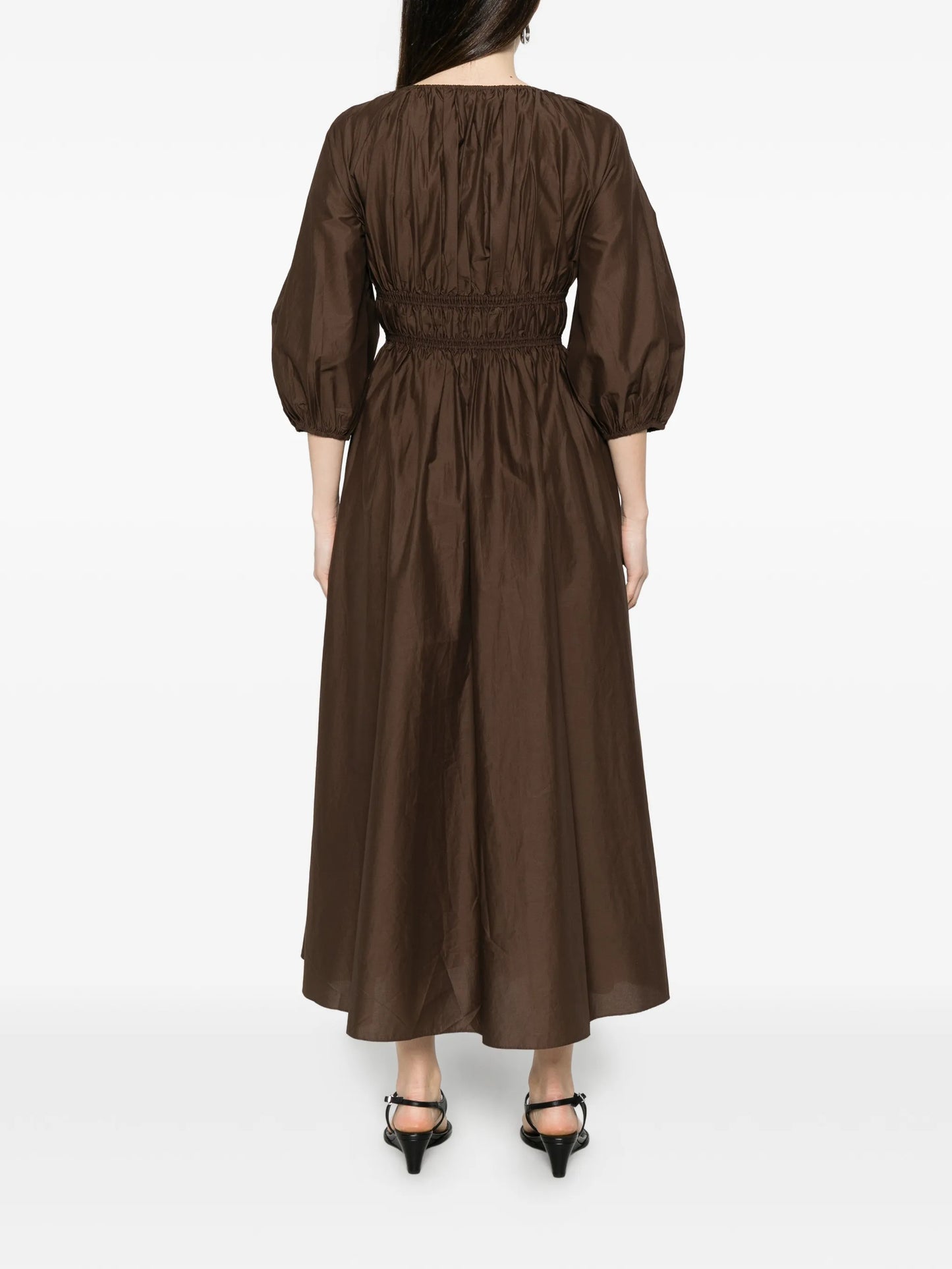 Shirred Plunge dress