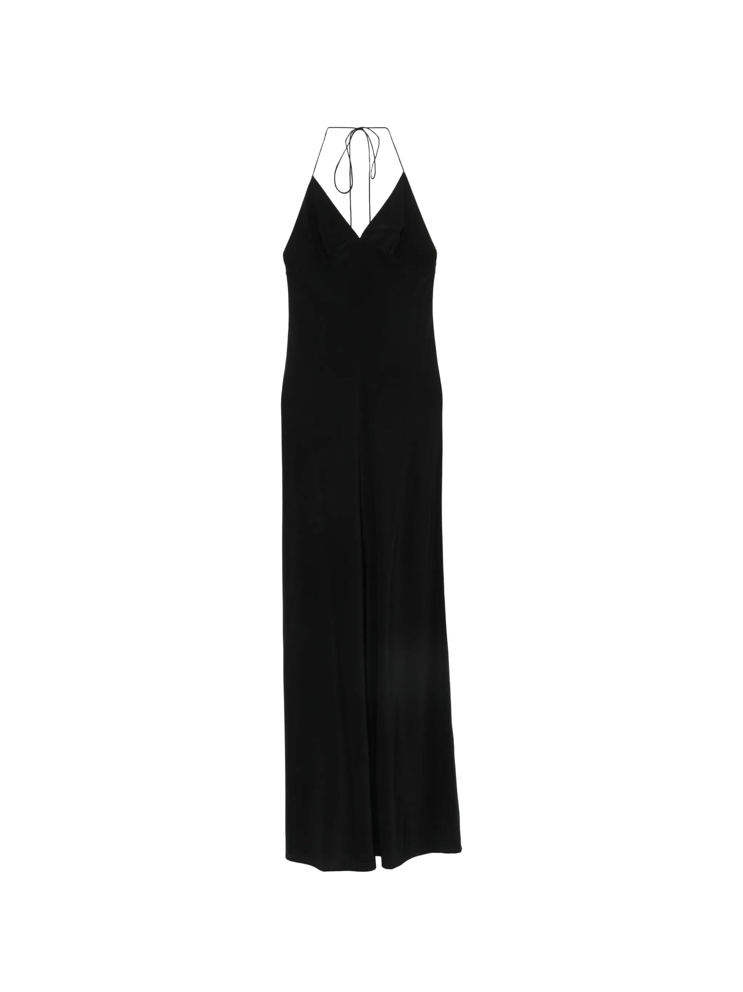 low-back halterneck maxi dress