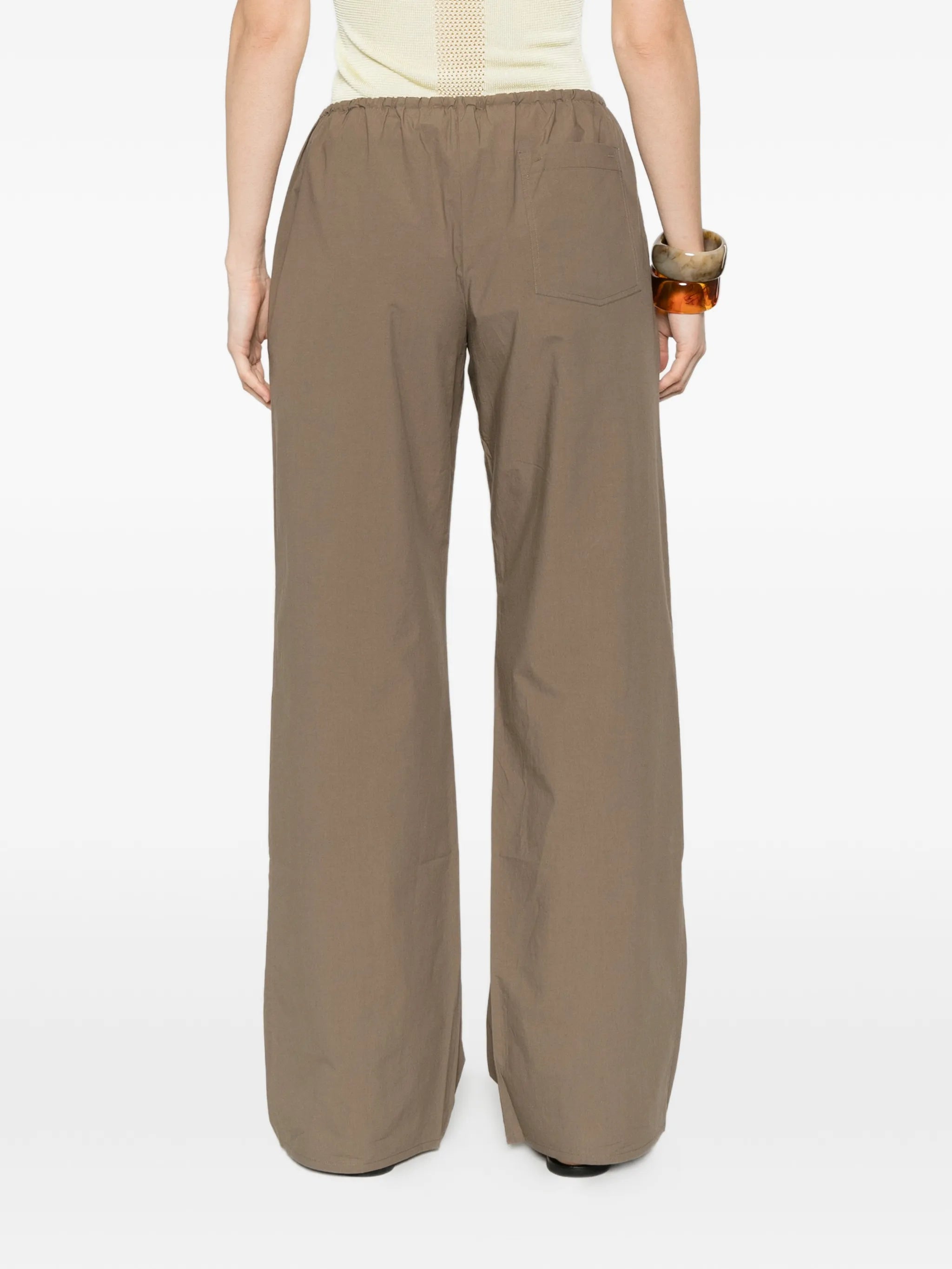 Drawcord straight-leg trousers