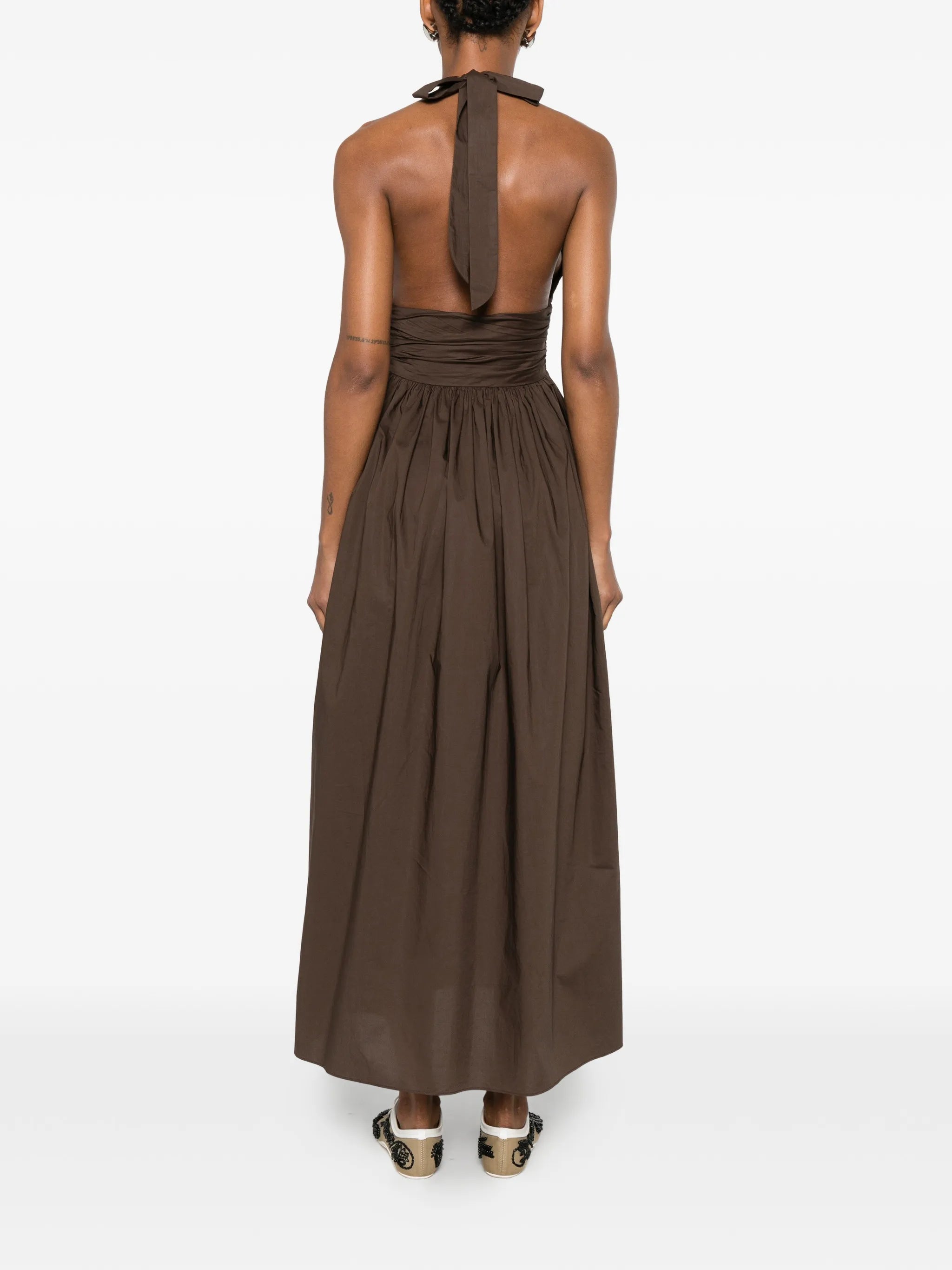 halterneck midi dress