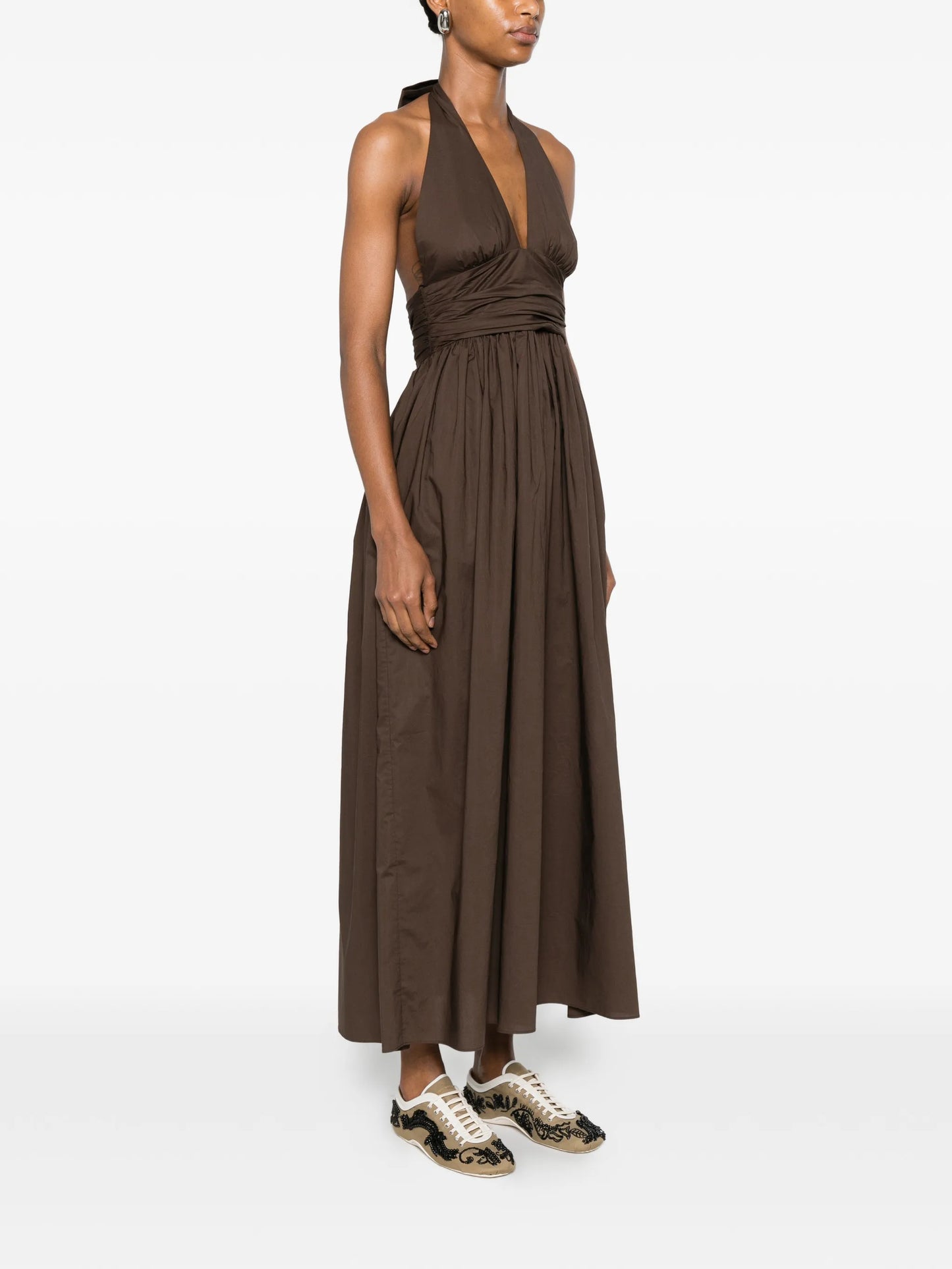 halterneck midi dress