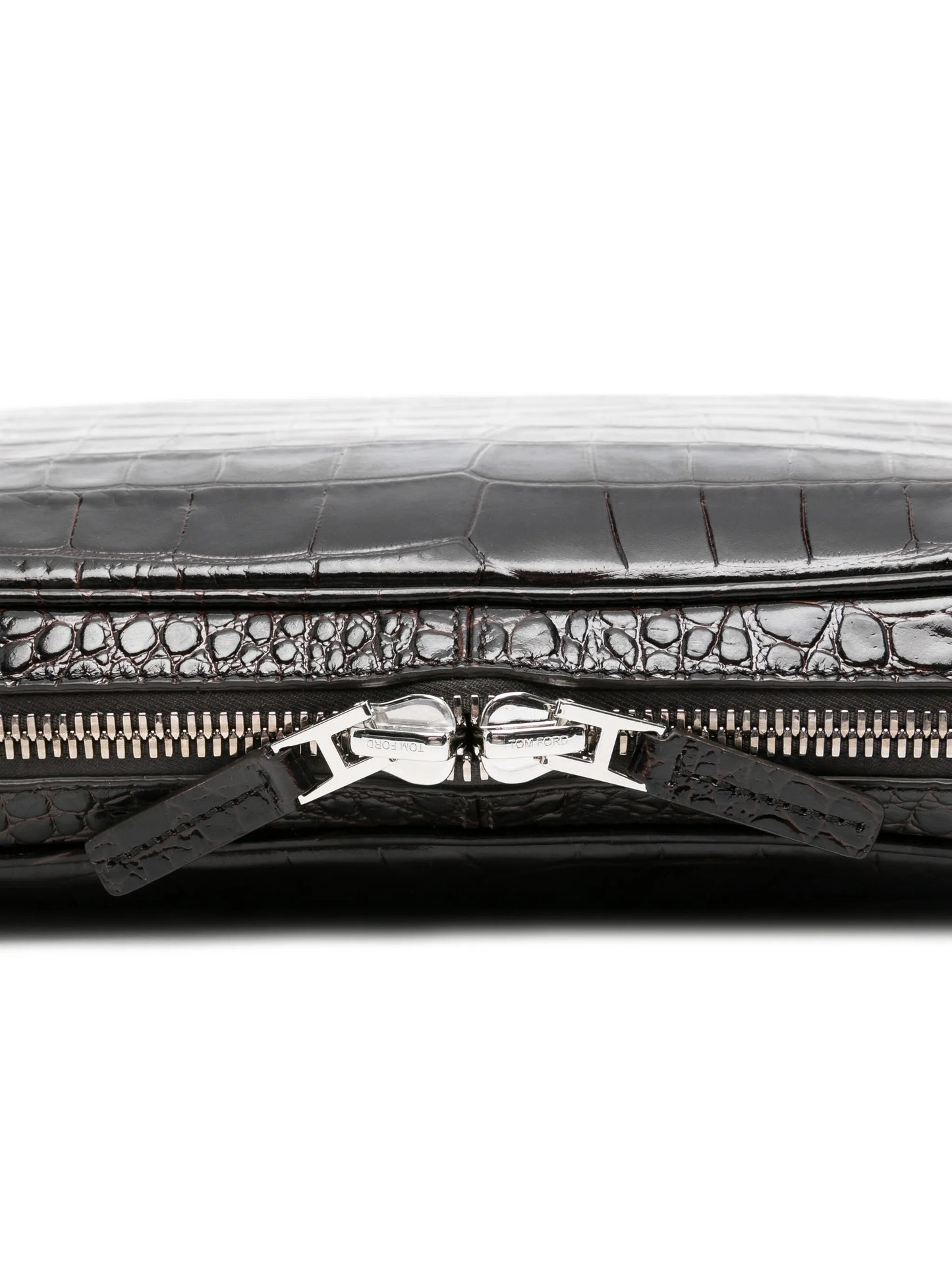 croc-effect logo-detail laptop bag