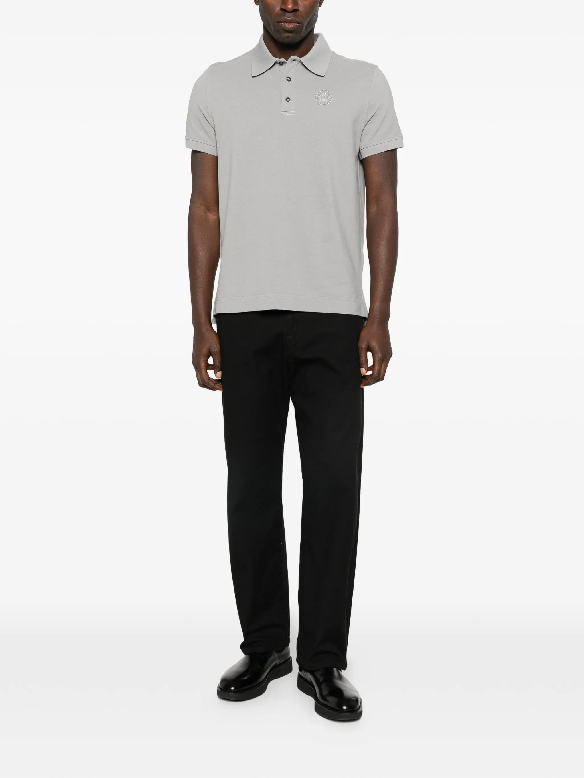 logo-patch polo shirt