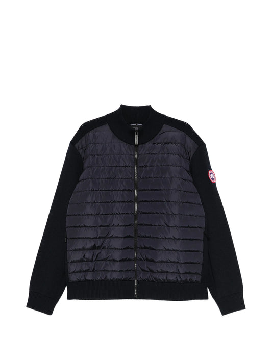 Hybridge quilted-panel knit jacket