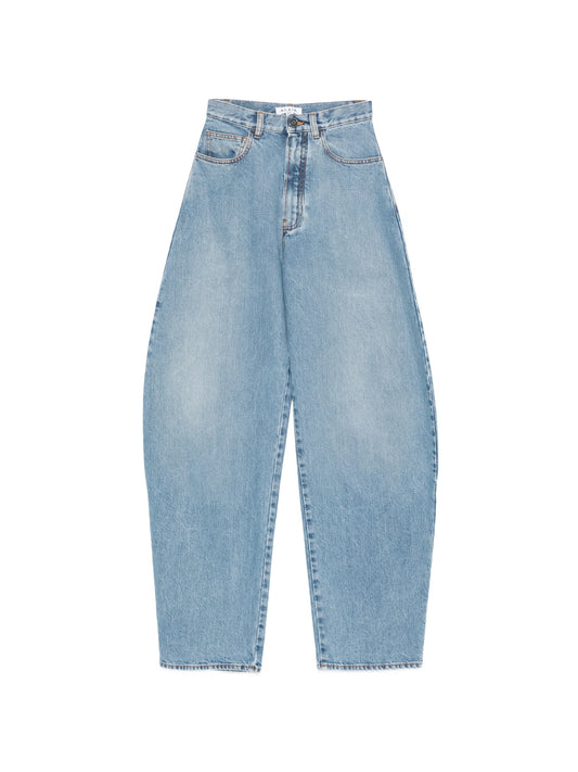 barrel-leg jeans