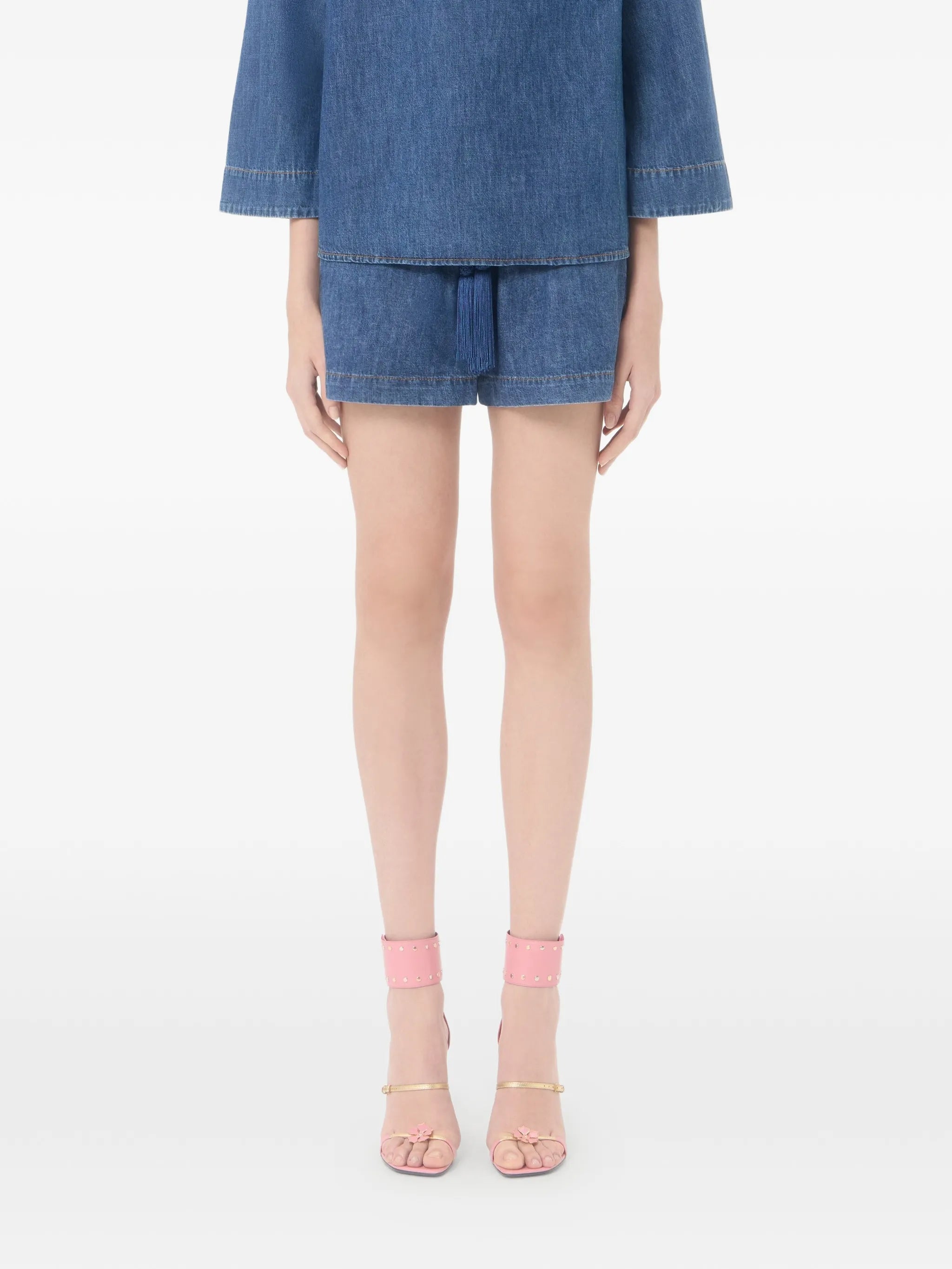 denim chambray shorts