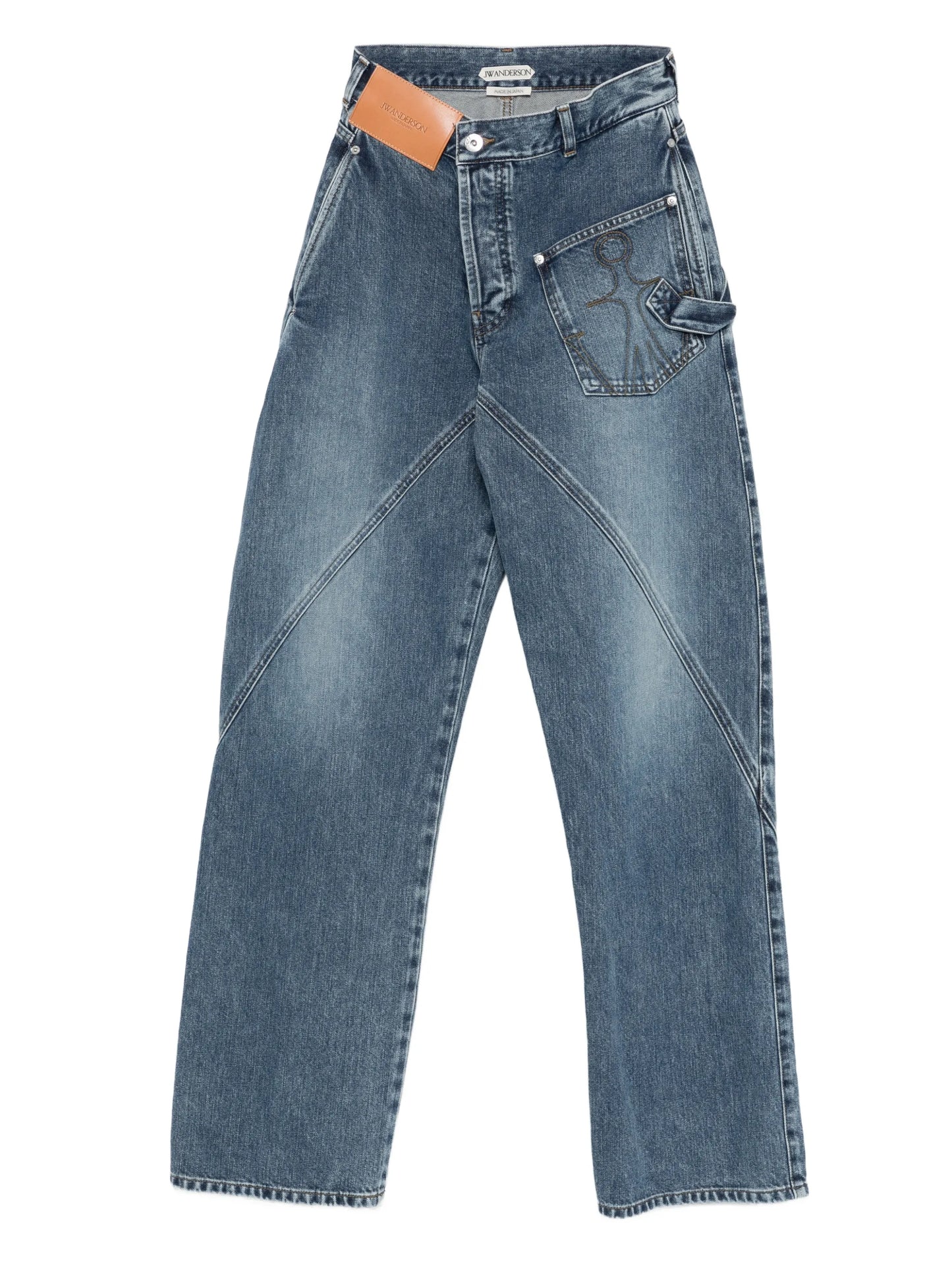 twisted-effect logo-patch denim jeans
