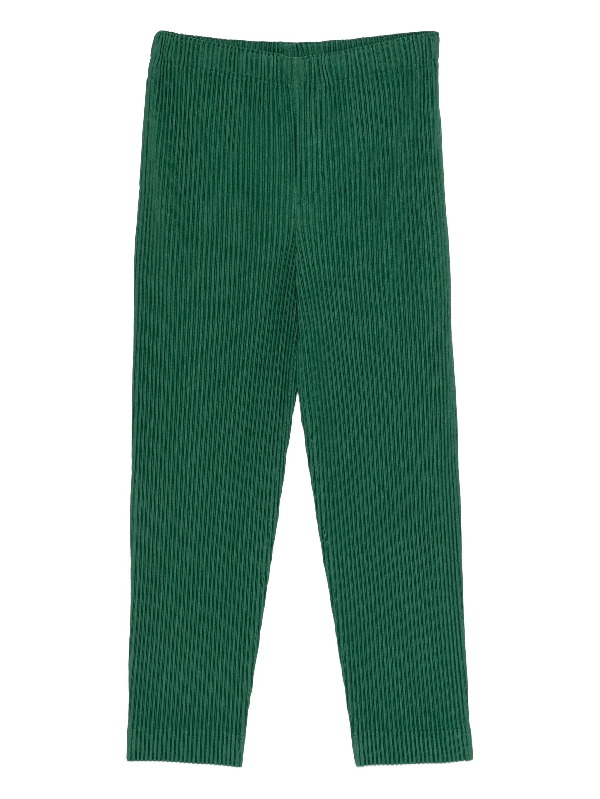 pleated straight-leg trousers